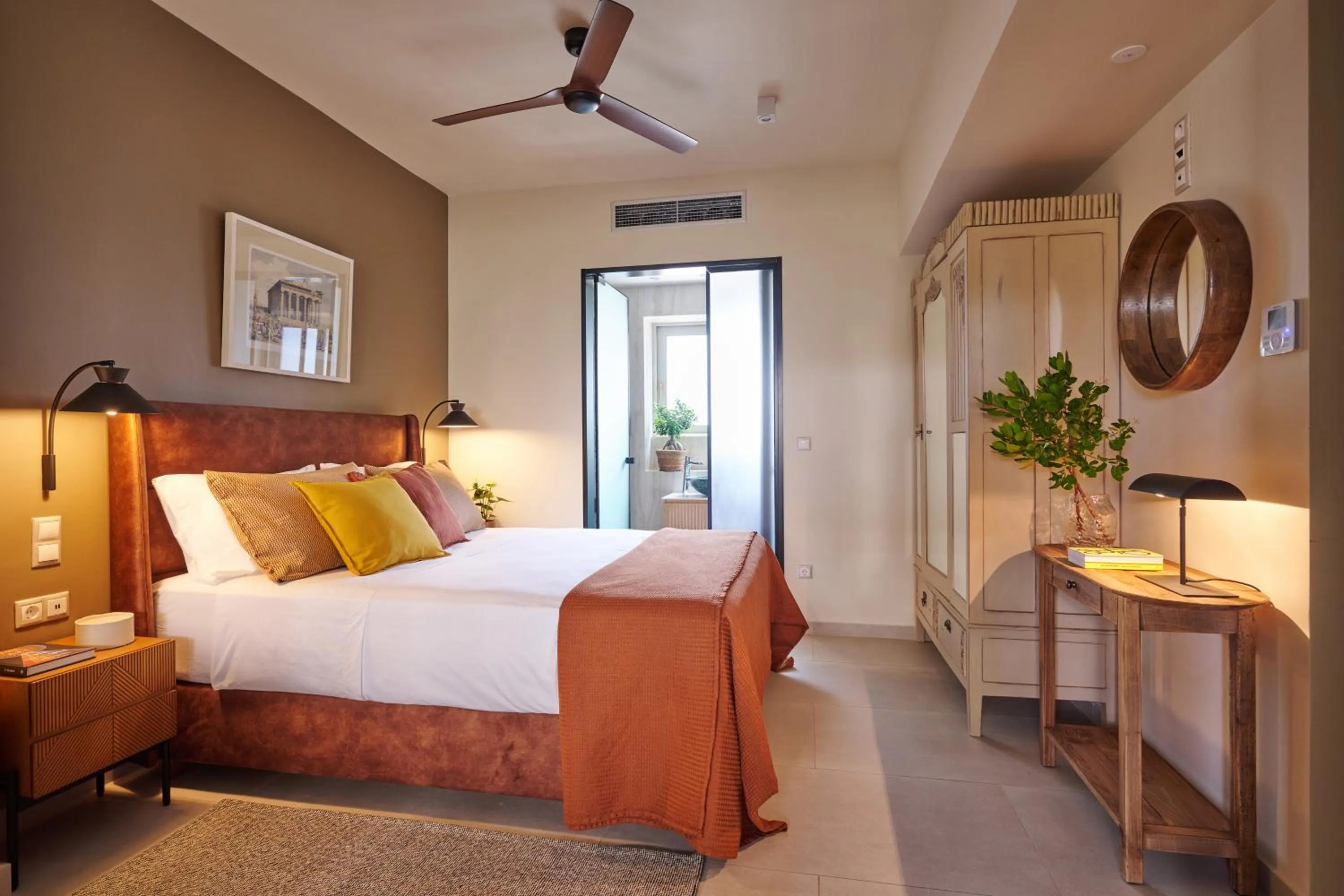 Bed in Rastoni Acropolis Uniquely Located Stylish Apartments