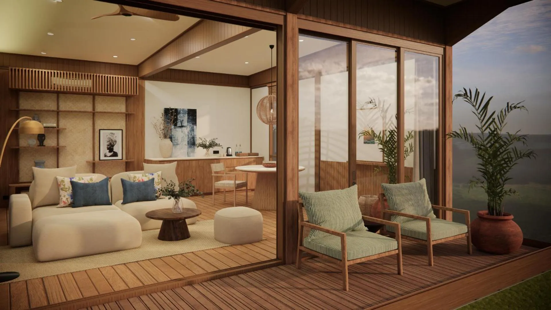 Living room in Ocean View Villas by Grün