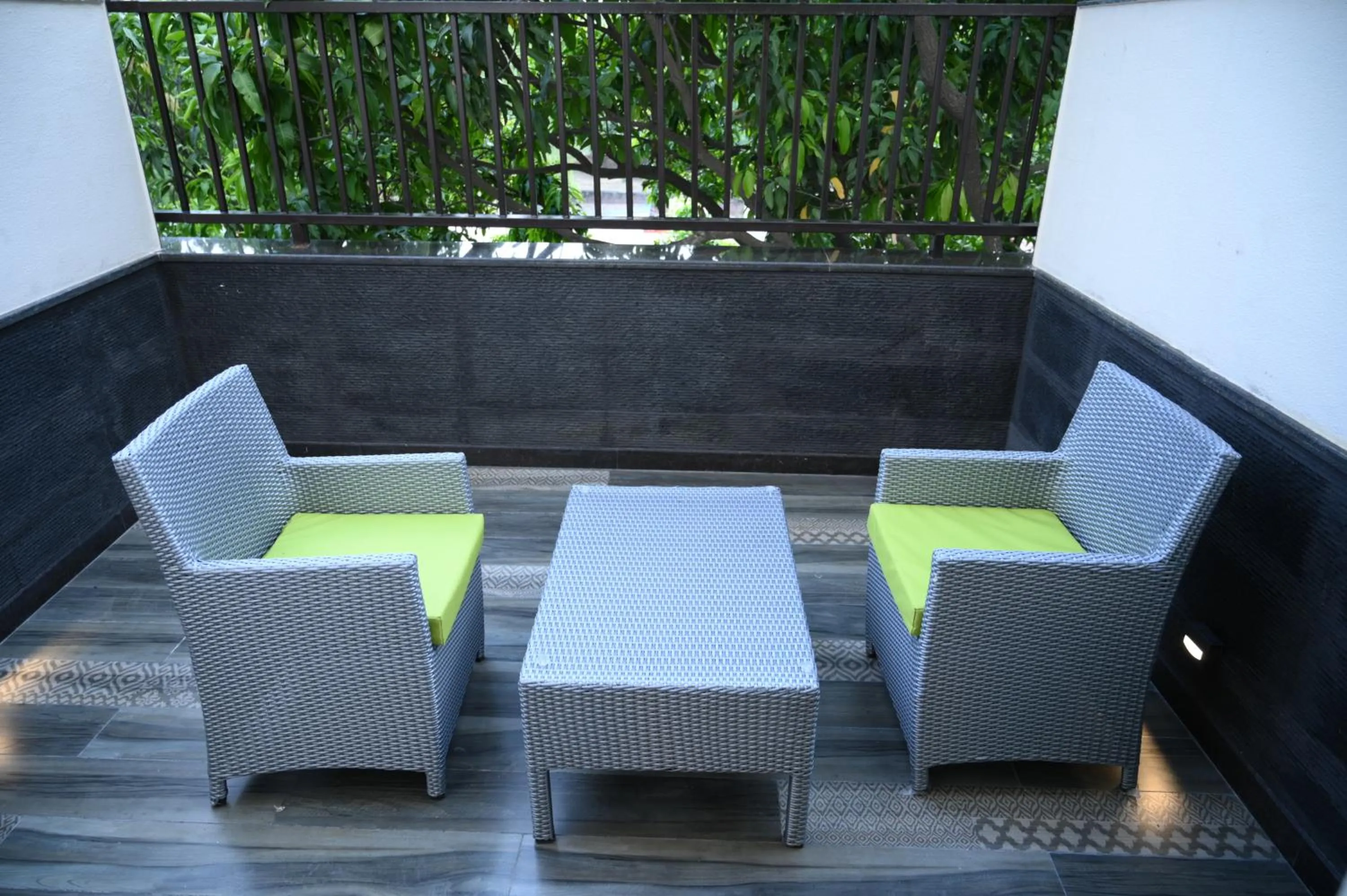 Seating area in The Mudra Hotel