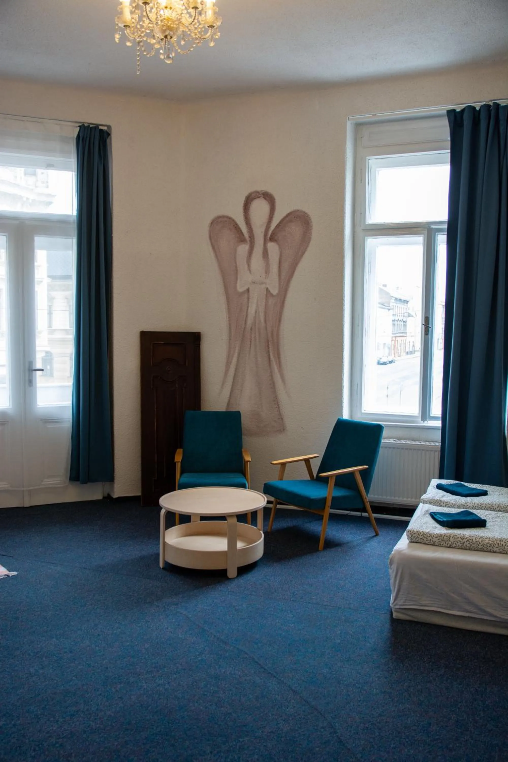 Seating area, Bed in Hostel Moravia Ostrava