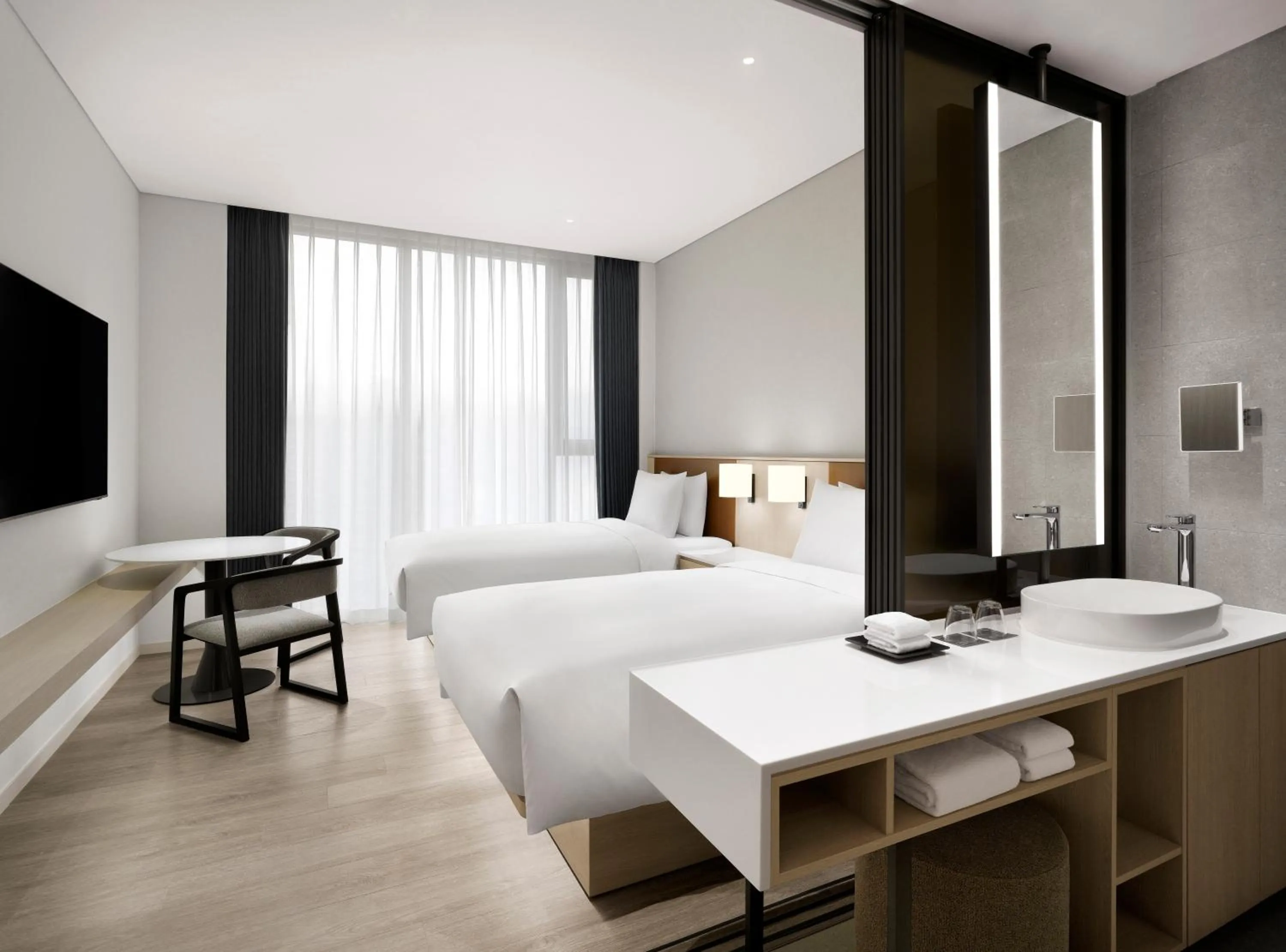 Bed in AC Hotel by Marriott Seoul Geumjeong