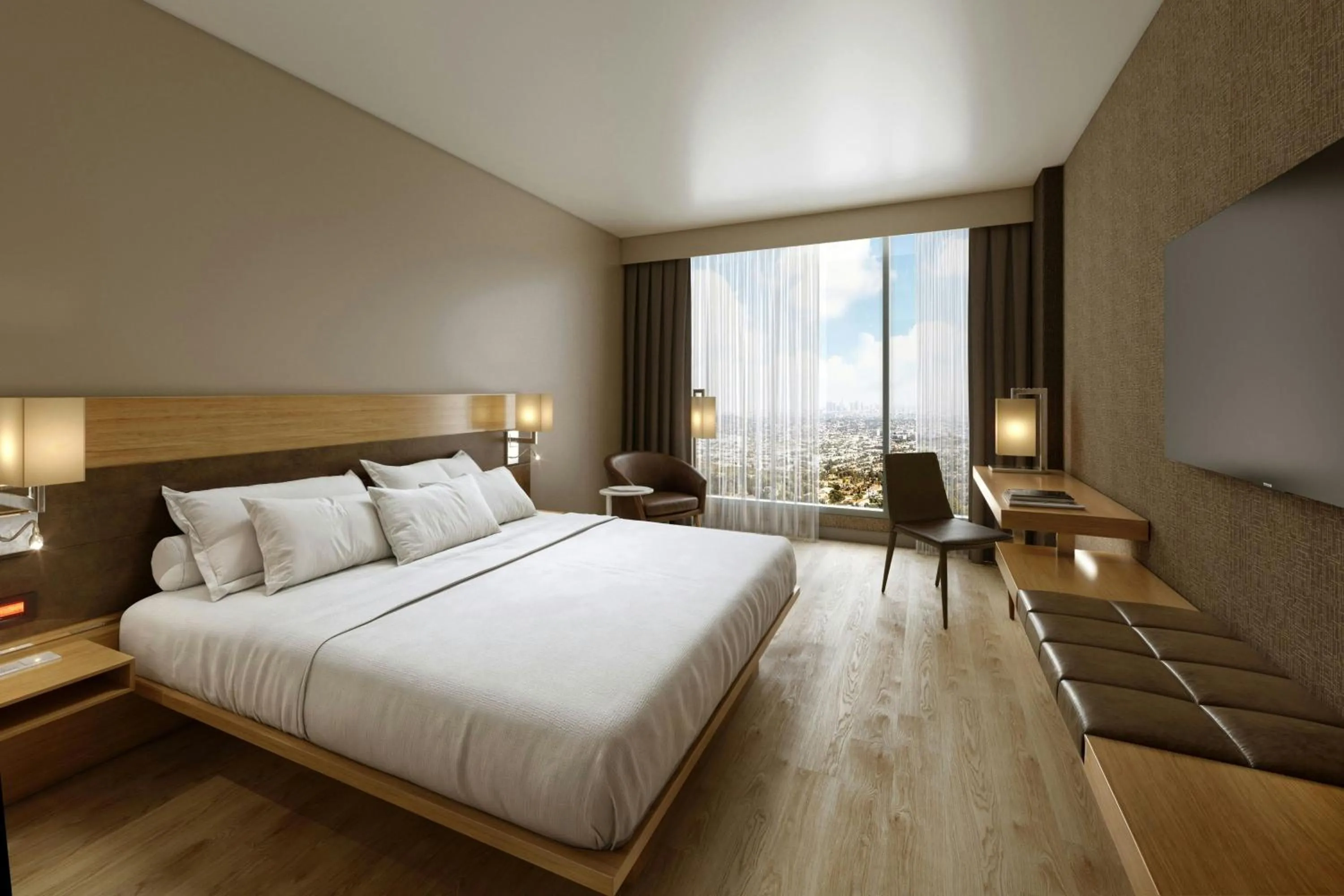 Photo of the whole room, Bed in AC Hotel by Marriott Reston