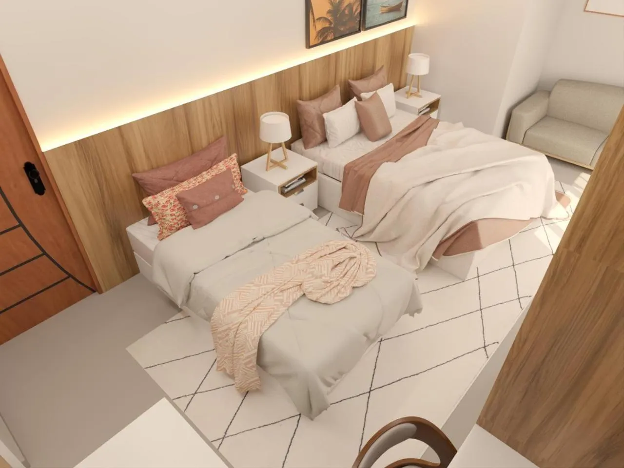 Bed in Pousada Praia João Fernandes