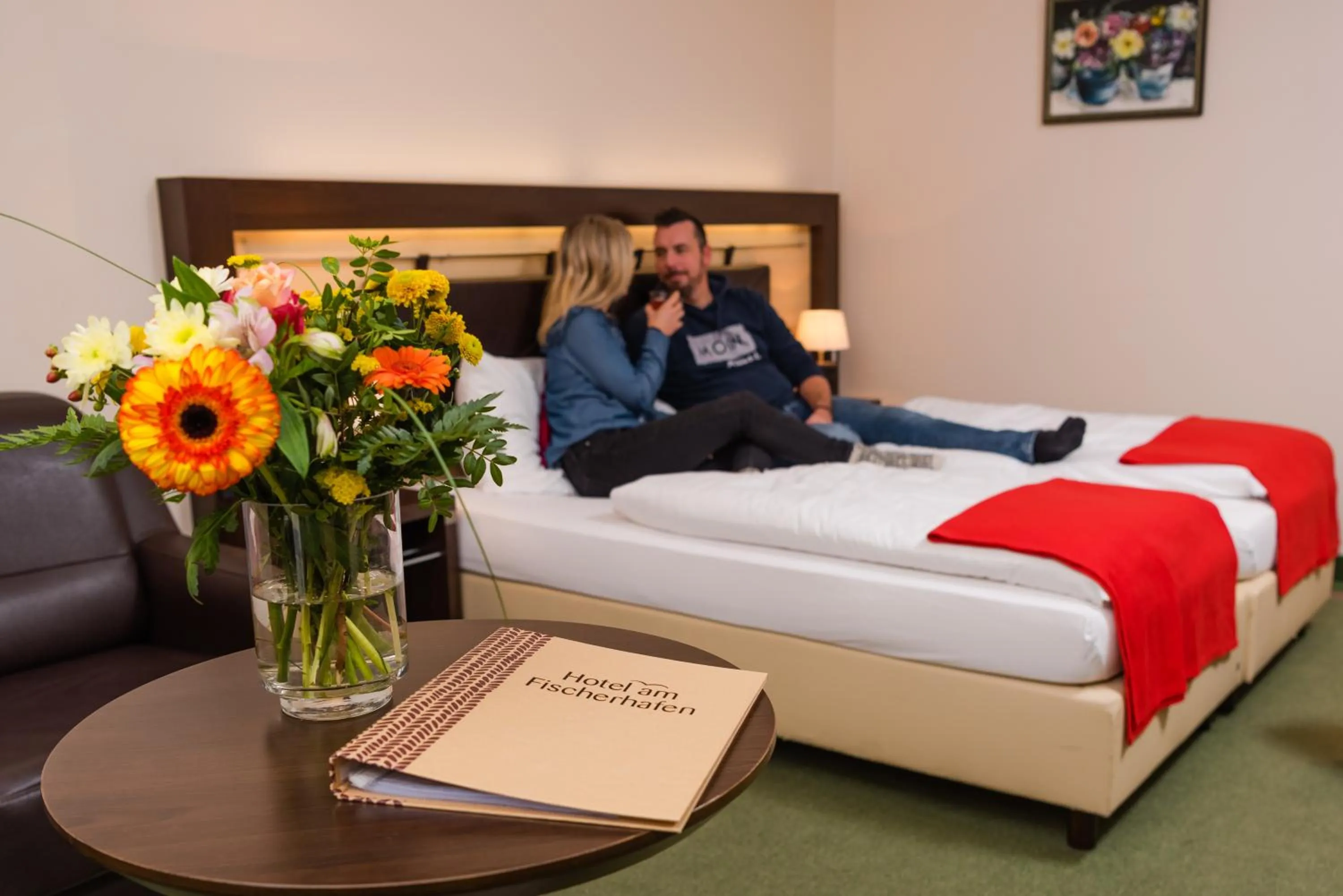 Photo of the whole room, Bed in Hotel am Fischerhafen