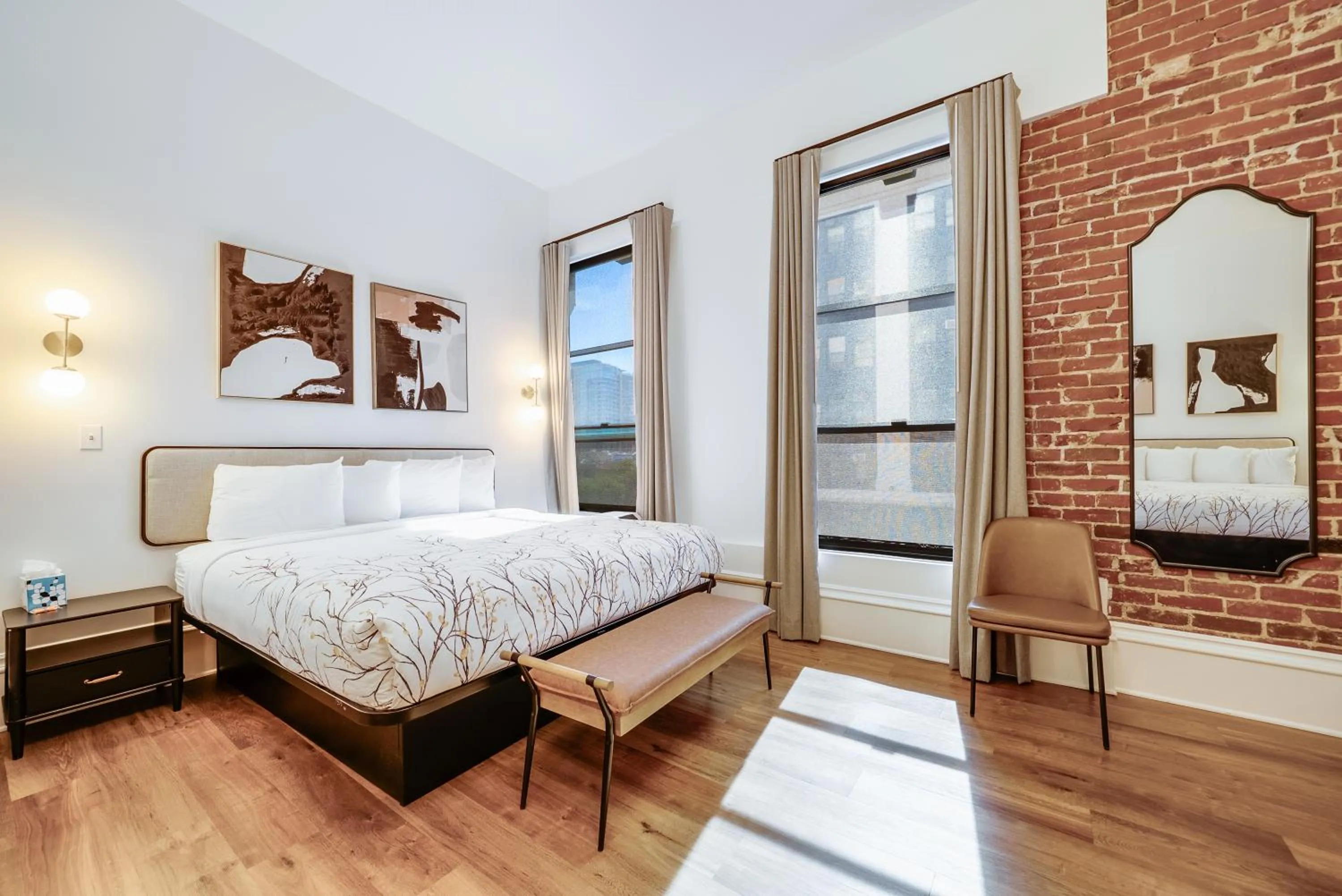 Bed in The Beau Hotel Downtown San Diego Gaslamp Quarter