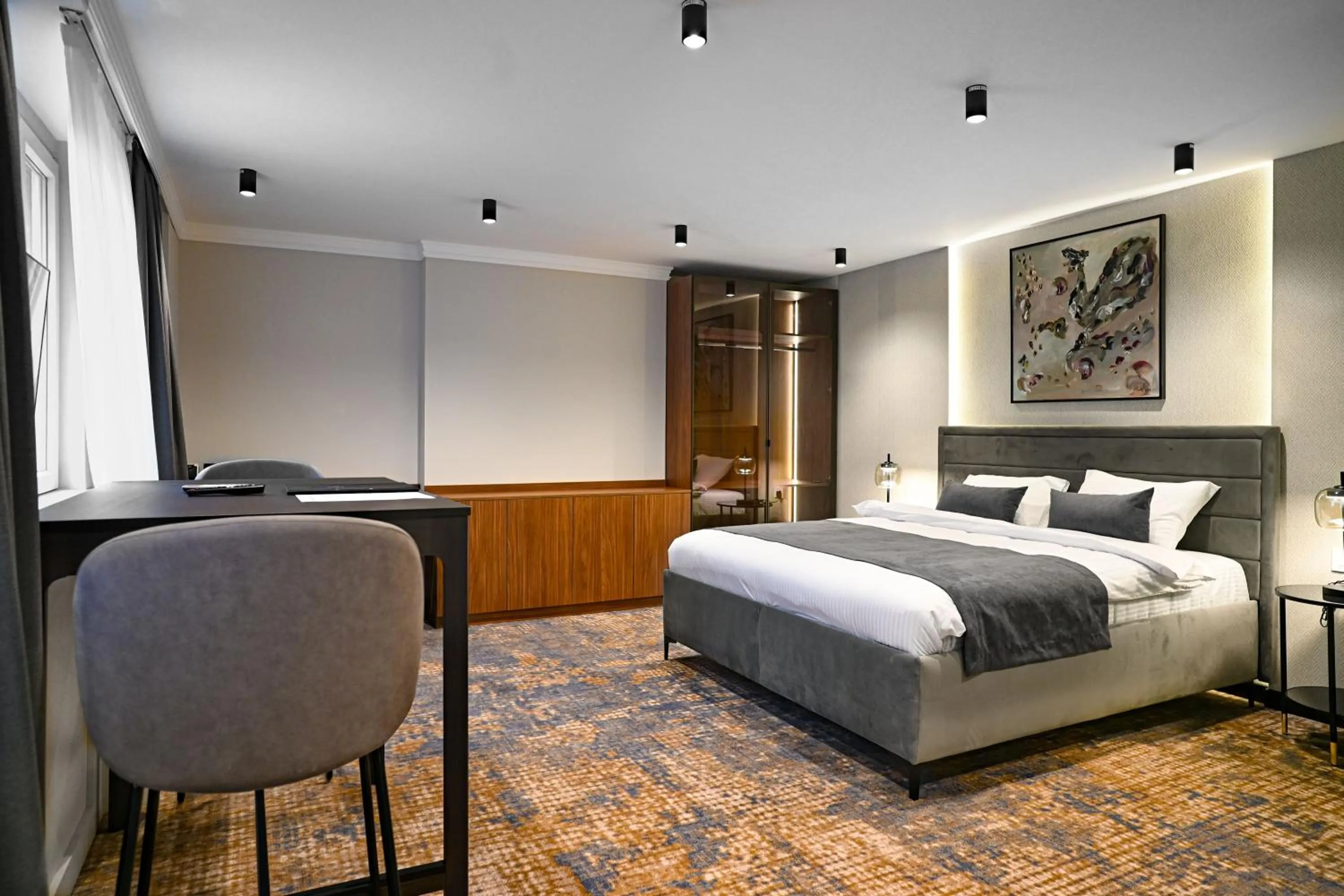 Bed in Black Gallo Residences