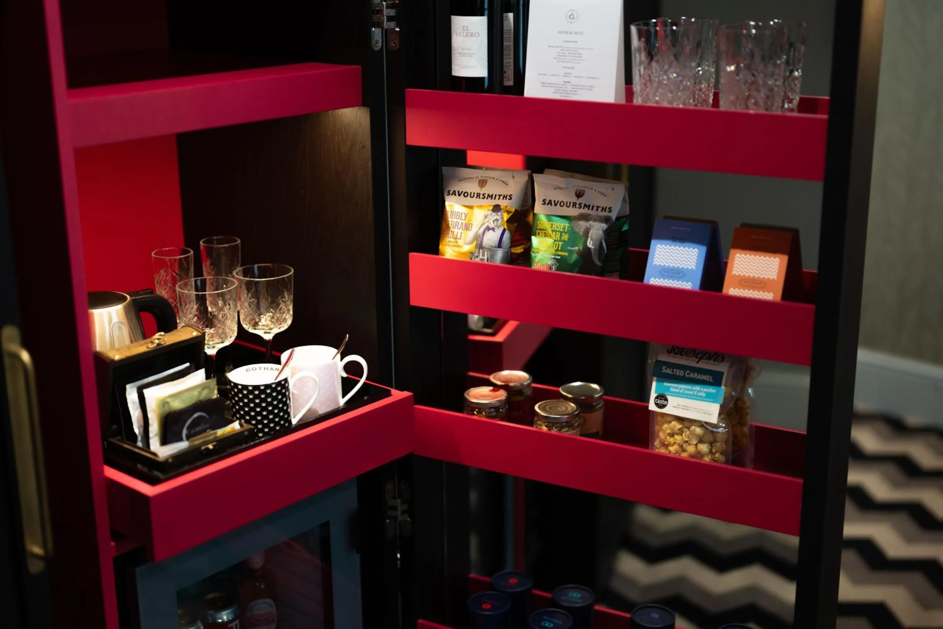 minibar in Hotel Gotham Newcastle