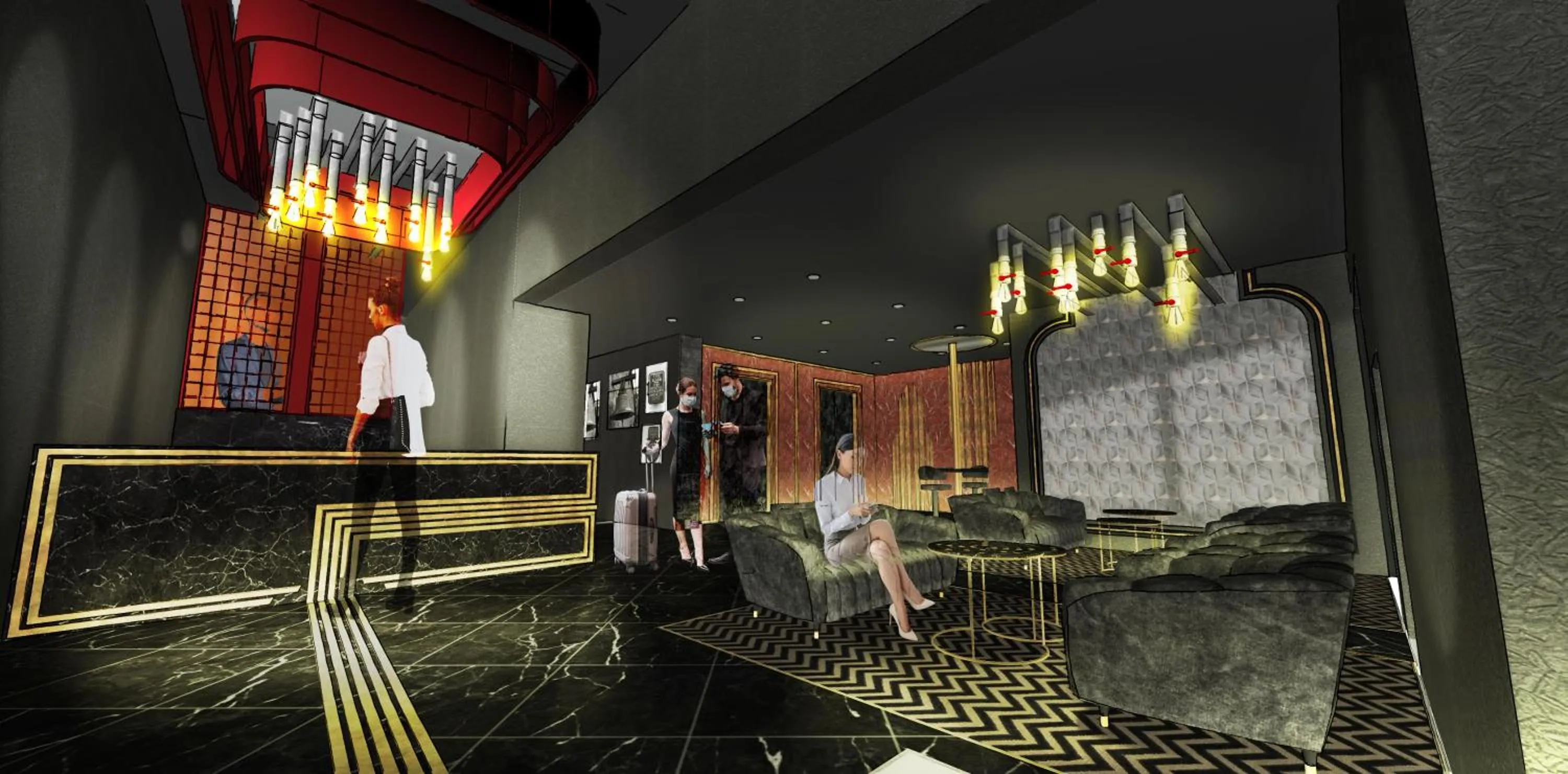 Lobby or reception in Hotel Gotham Newcastle