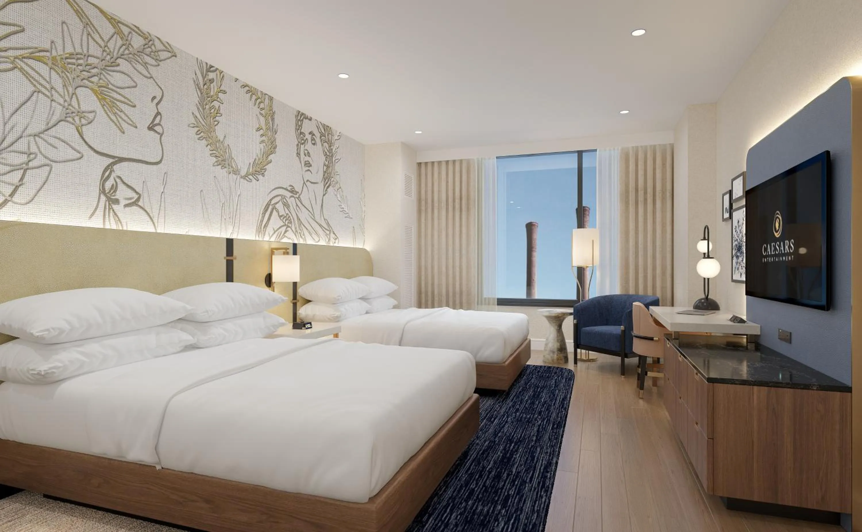 Bed in Caesars Virginia, A Caesars Destination