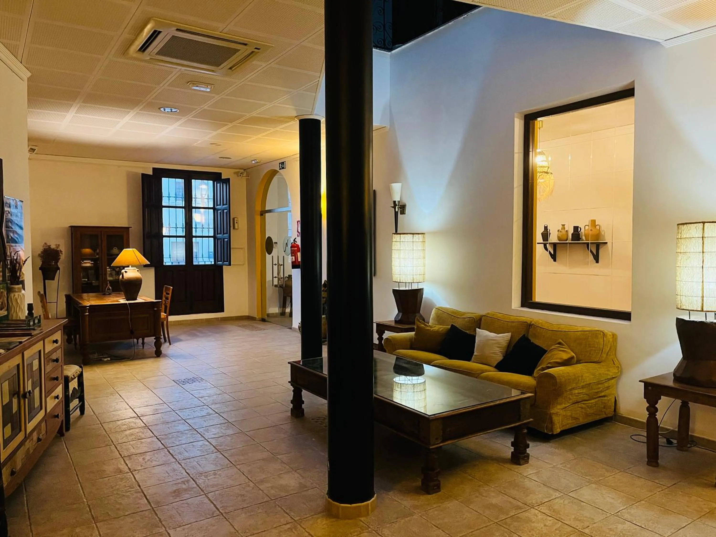 Lobby or reception, Bed in HOTEL MUSEO Lucainena