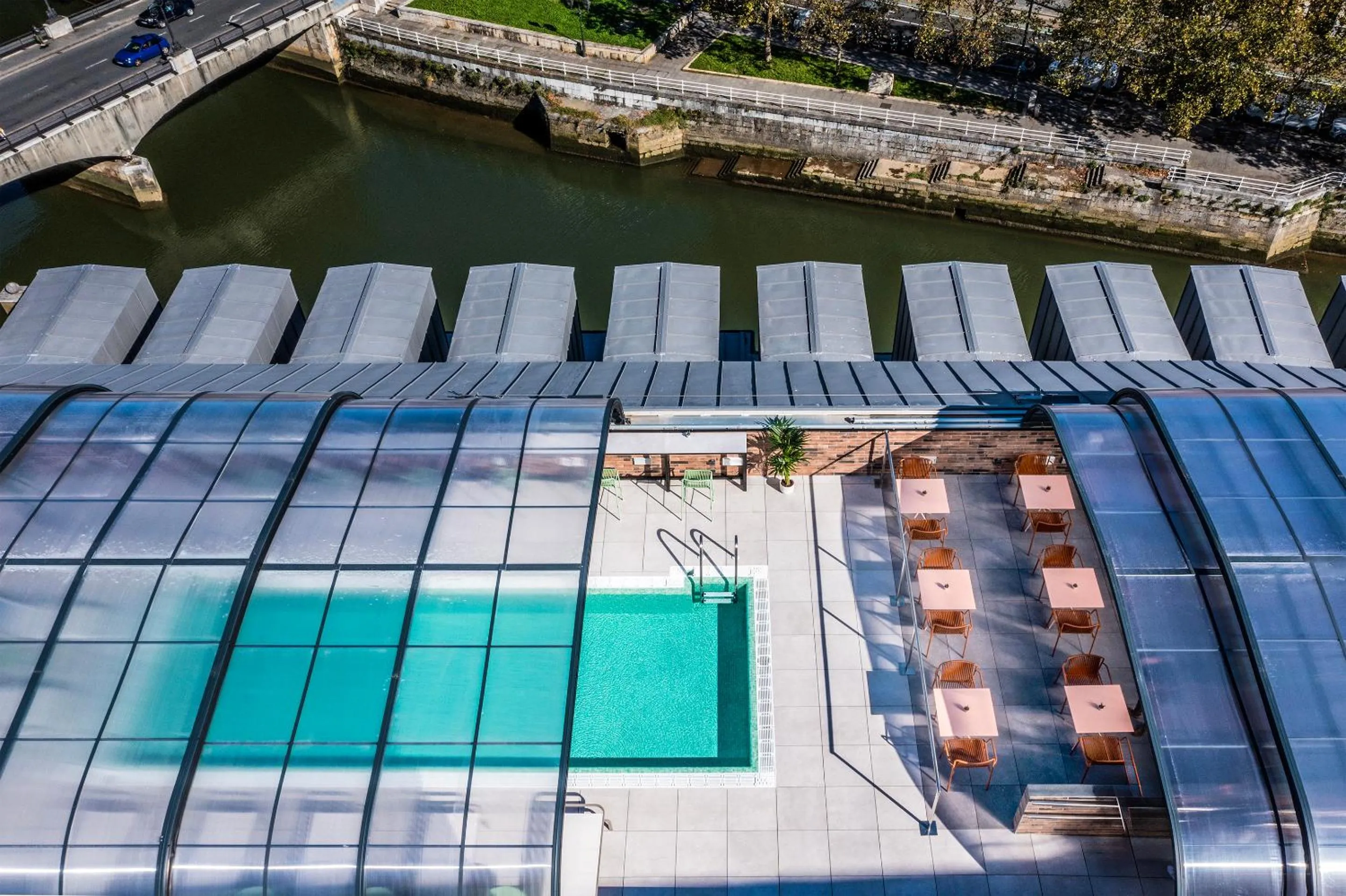 Pool view in Axel Hotel Bilbao - Adults Only