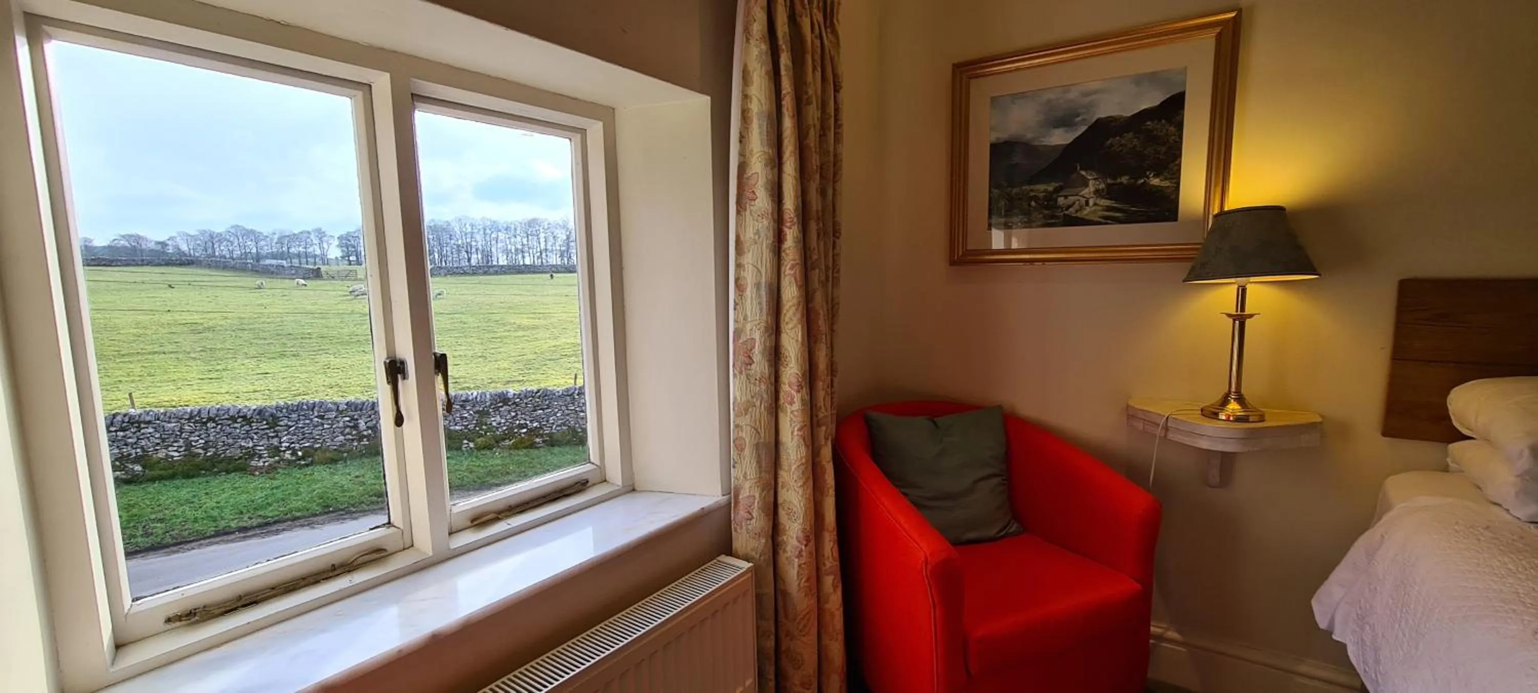 Seating area, Bed in Biggin Hall Country House Hotel