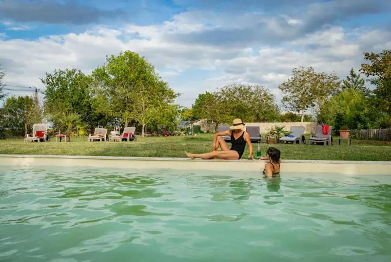 Swimming pool in Le Castel Pierre - 7ch&7sdb avec clim, piscine XL, salle fitness et sauna pour 18 personnes