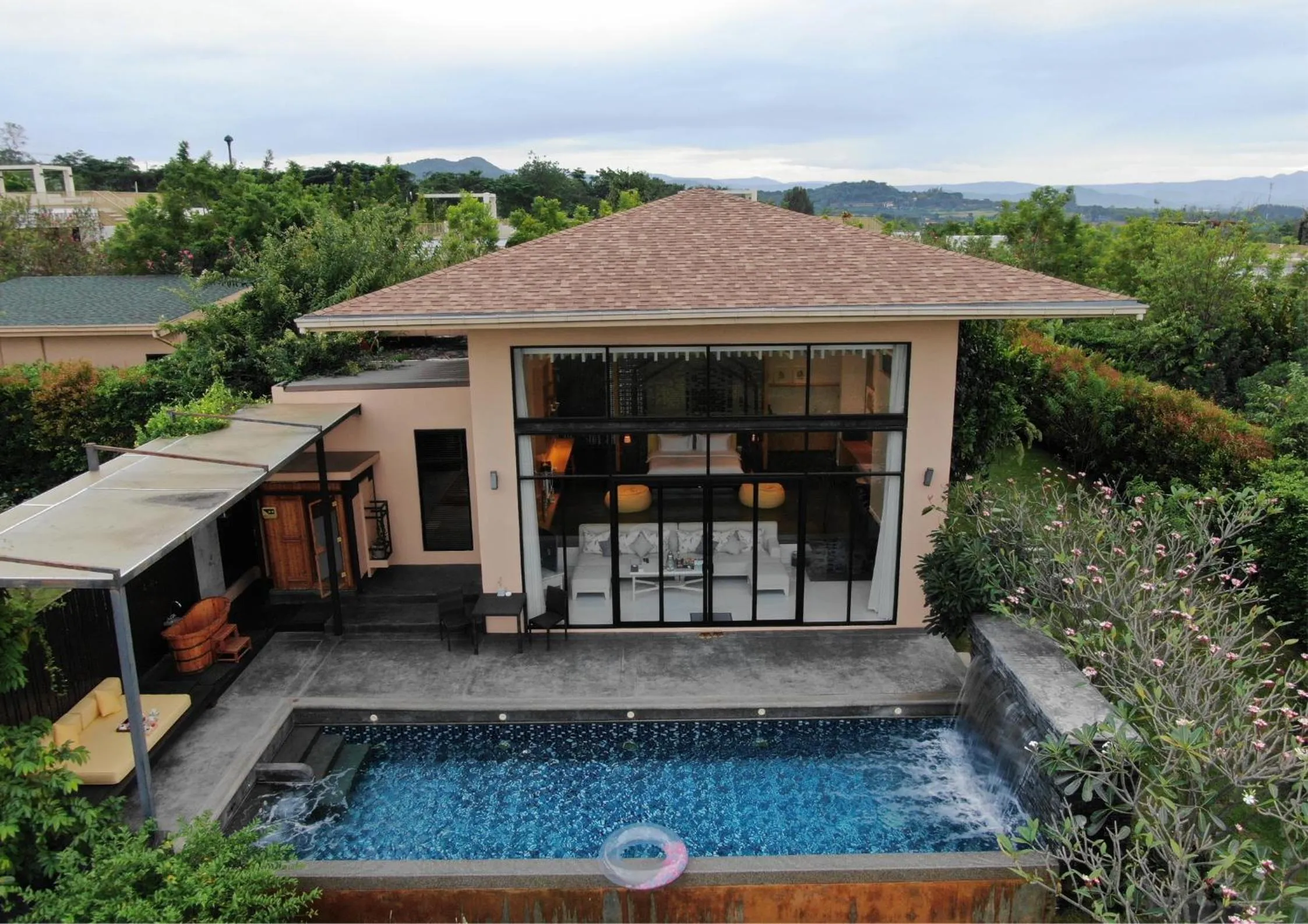 Patio in The Private Pool Villas at Civilai Hill Khao Yai