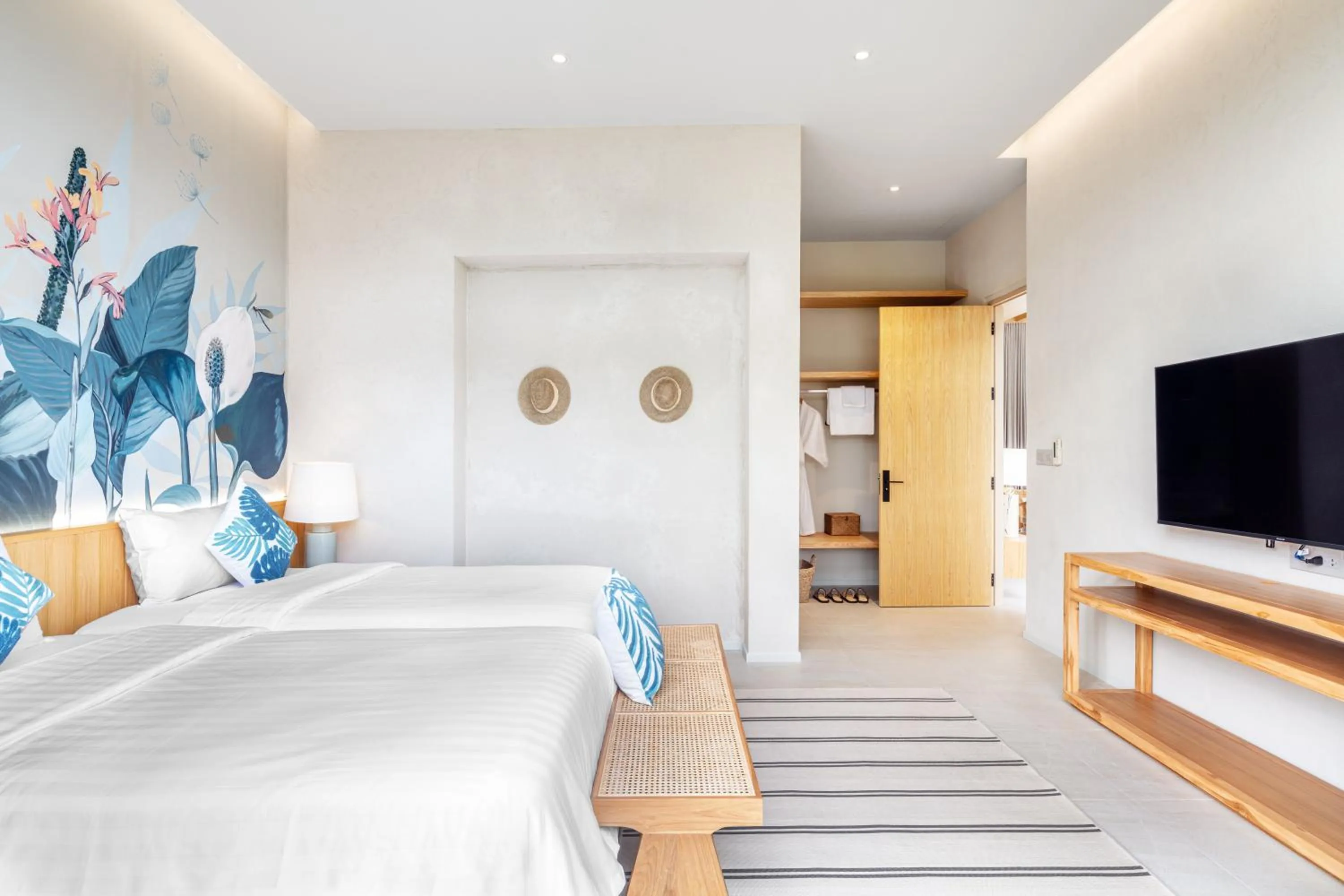 Bed in The Private Pool Villas at Civilai Hill Khao Yai