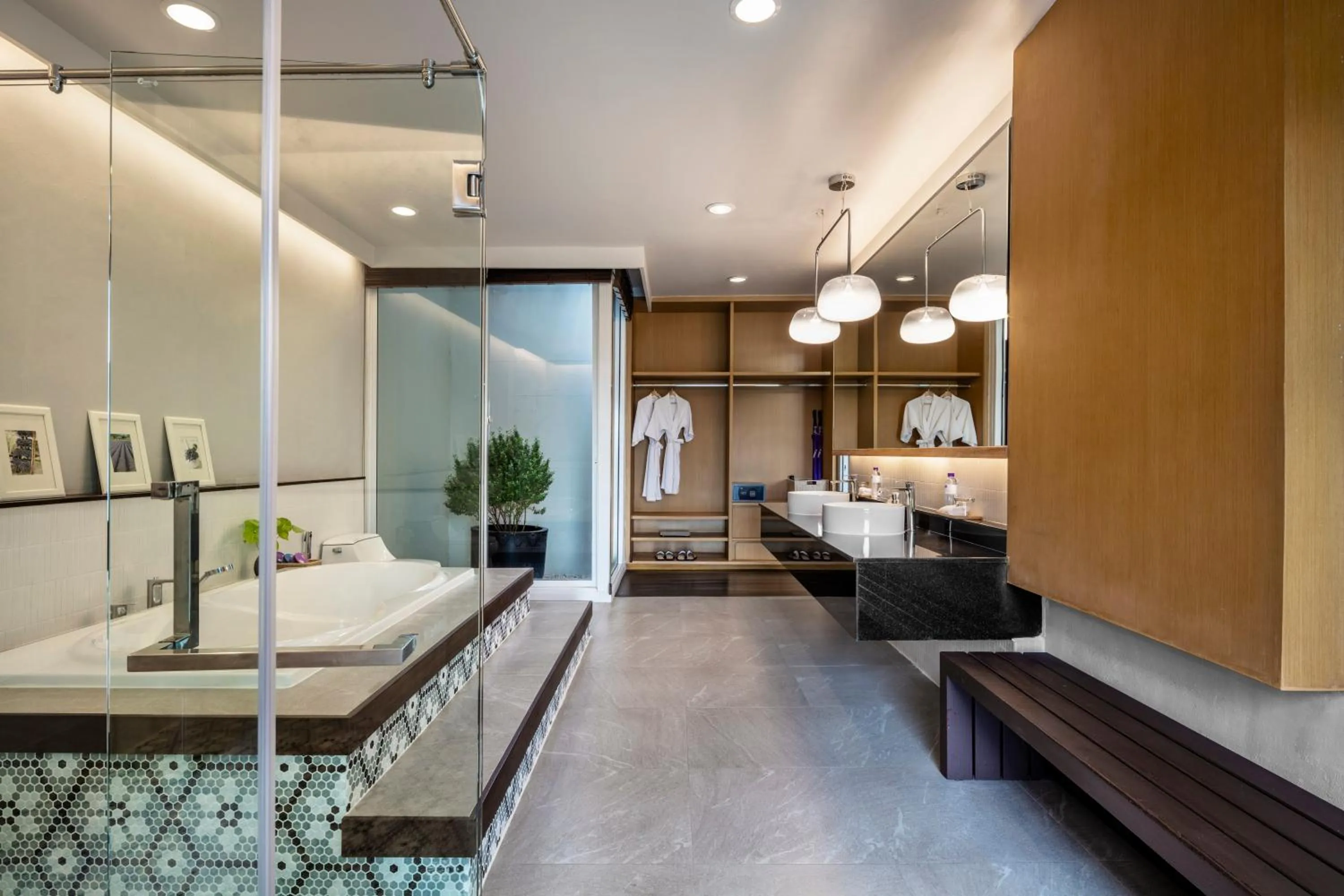 Bathroom, Bed in The Private Pool Villas at Civilai Hill Khao Yai