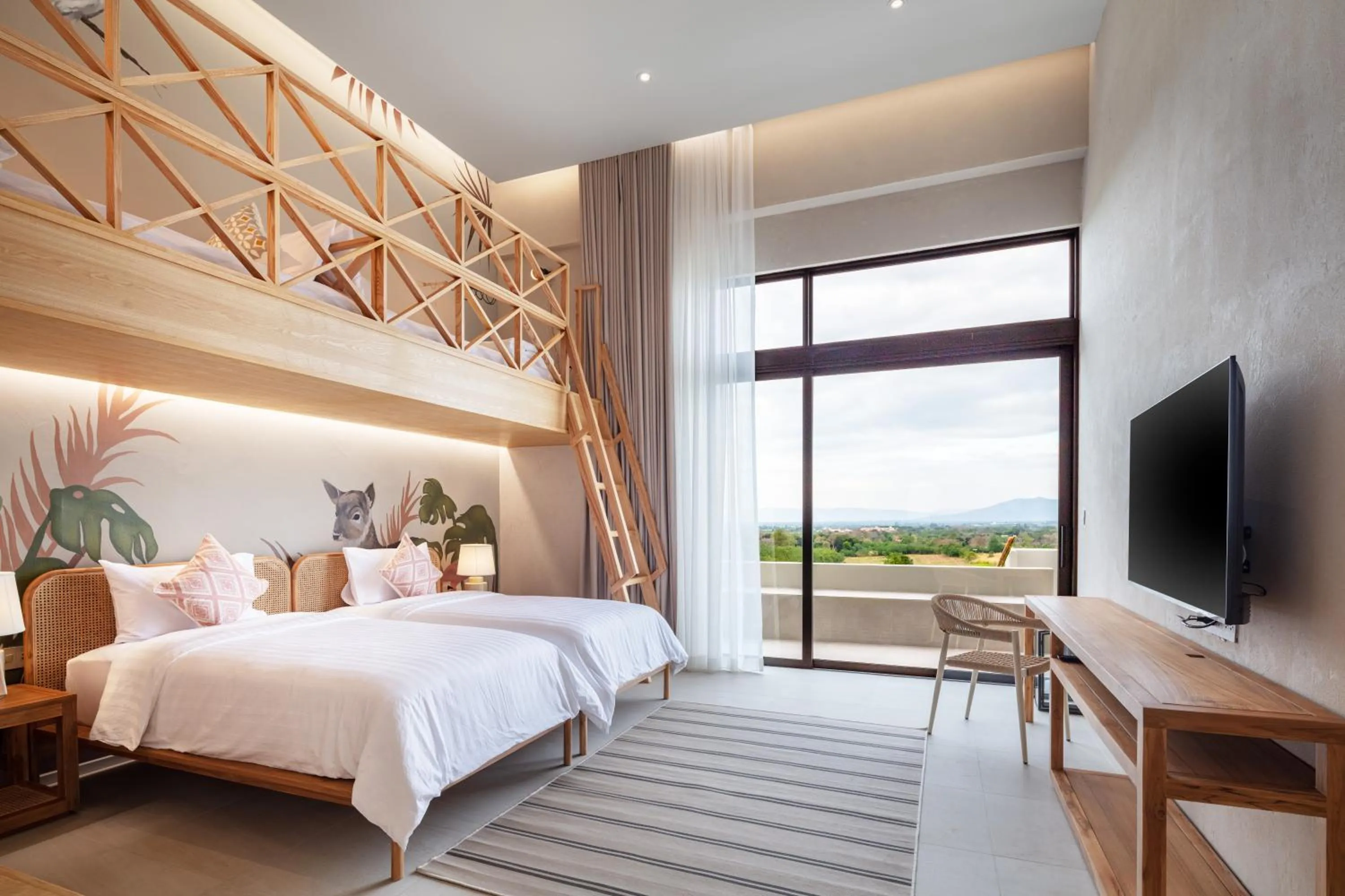 Bed in The Private Pool Villas at Civilai Hill Khao Yai