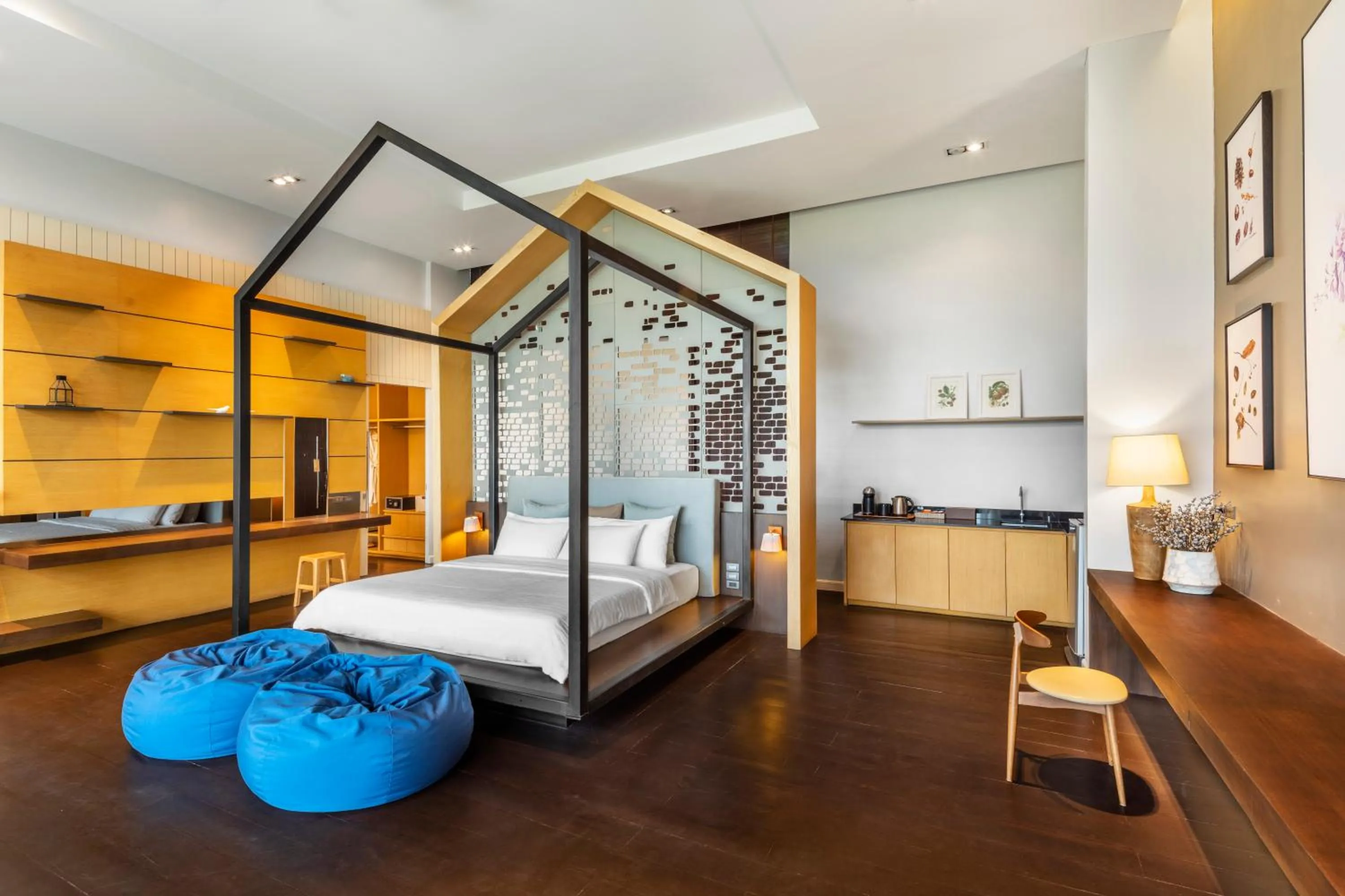 Bed in The Private Pool Villas at Civilai Hill Khao Yai
