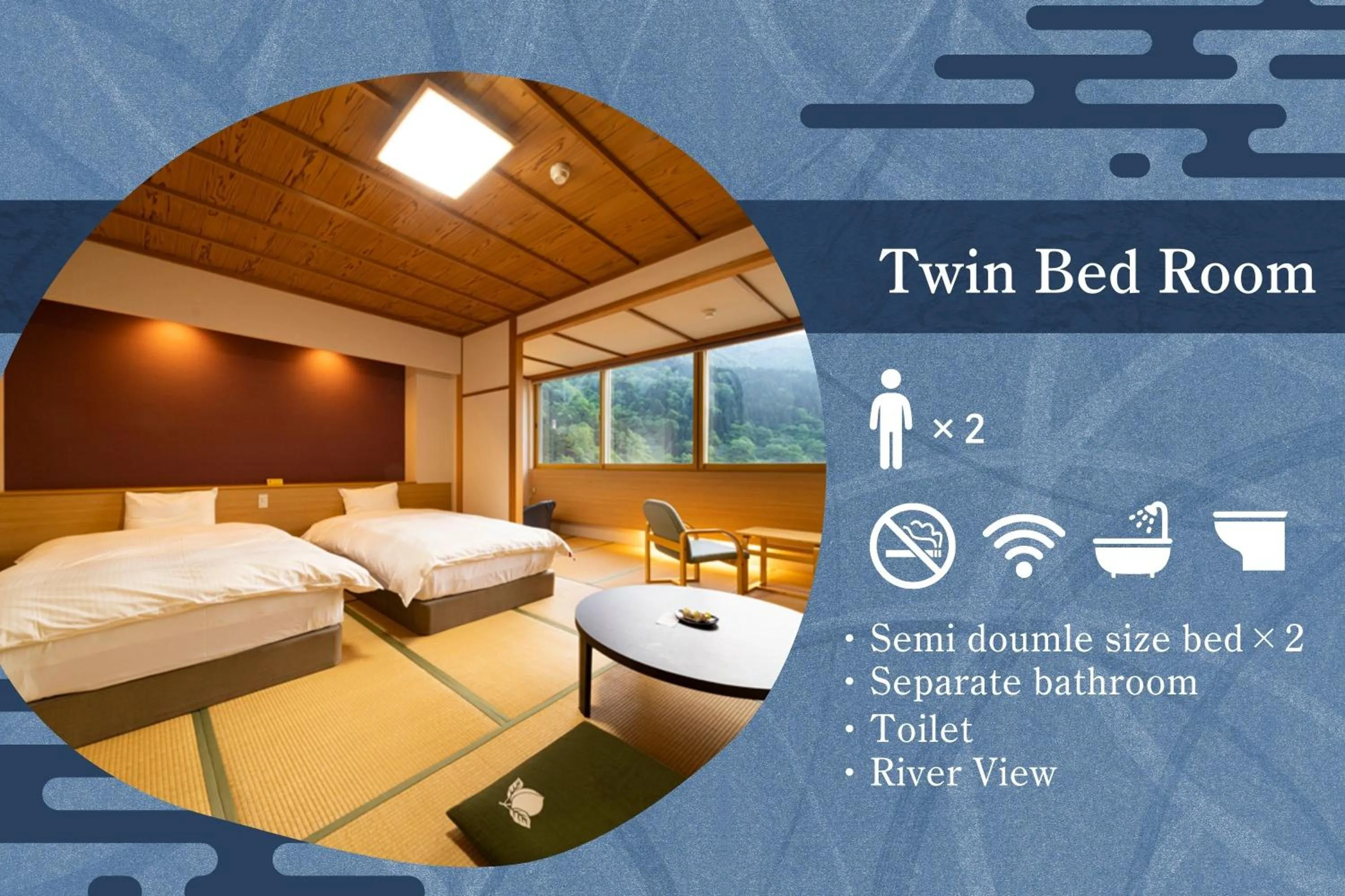 Photo of the whole room, Bed in Kurobe UnazukiOnsen Togen