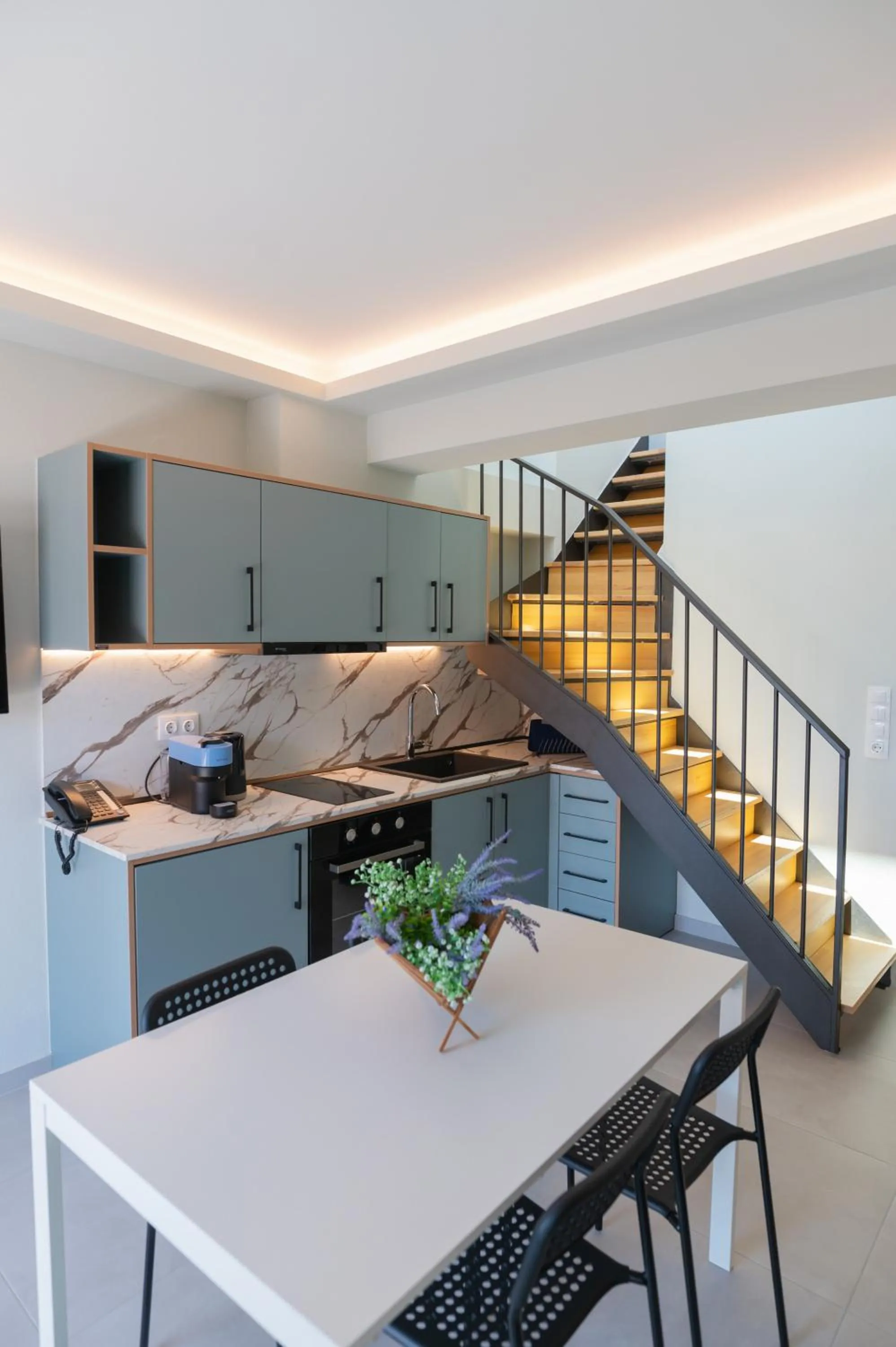 Kitchen or kitchenette in Oktolia suites