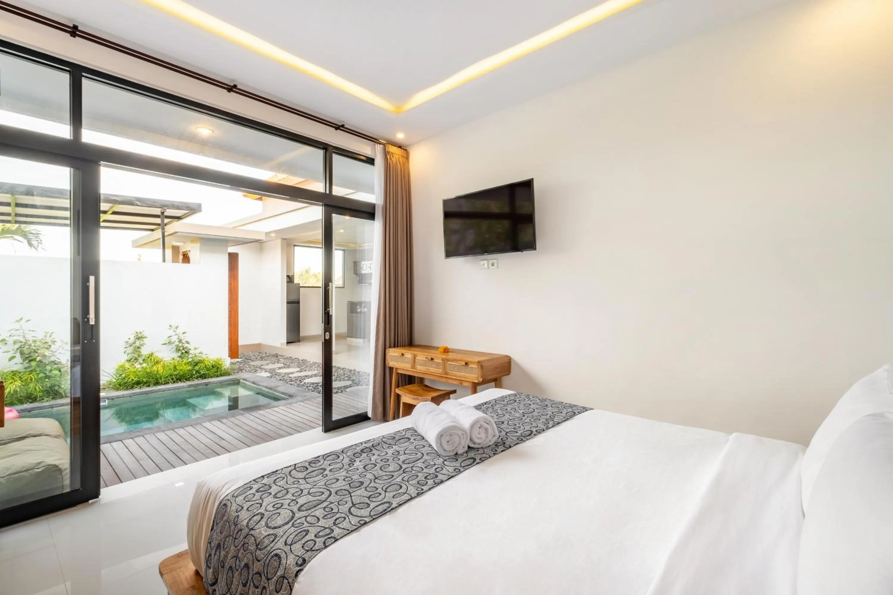 Bedroom, Bed in The Lavana Bliss One Villa Nyanyi Beach