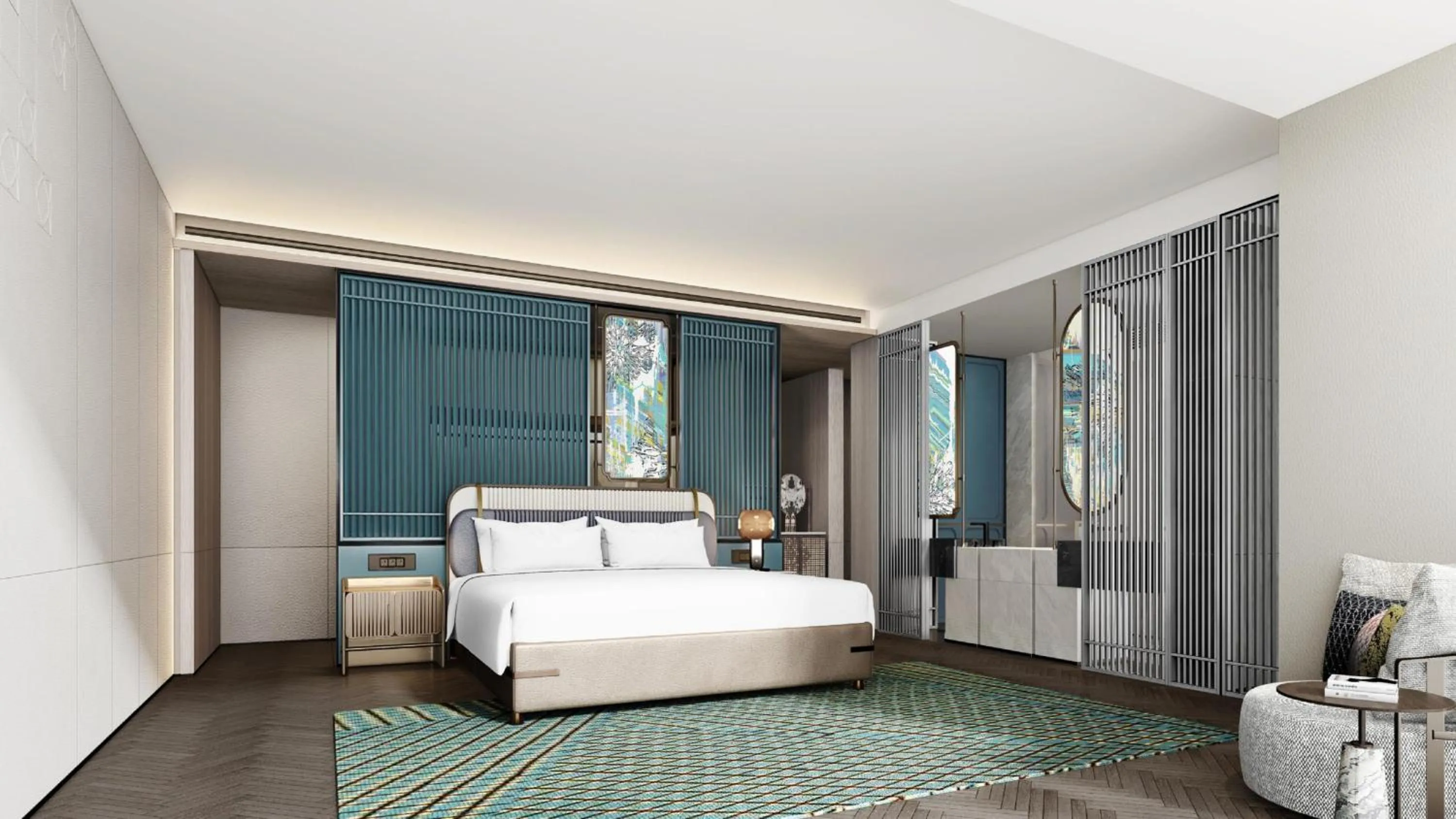 Photo of the whole room, Bed in Hotel Indigo Suzhou Jinji Lake by IHG