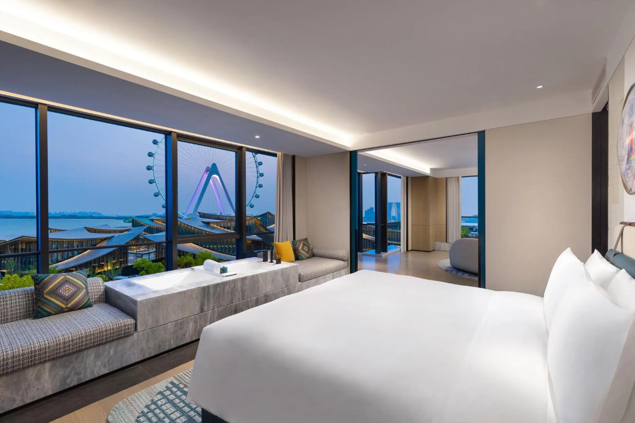Photo of the whole room, Bed in Hotel Indigo Suzhou Jinji Lake by IHG