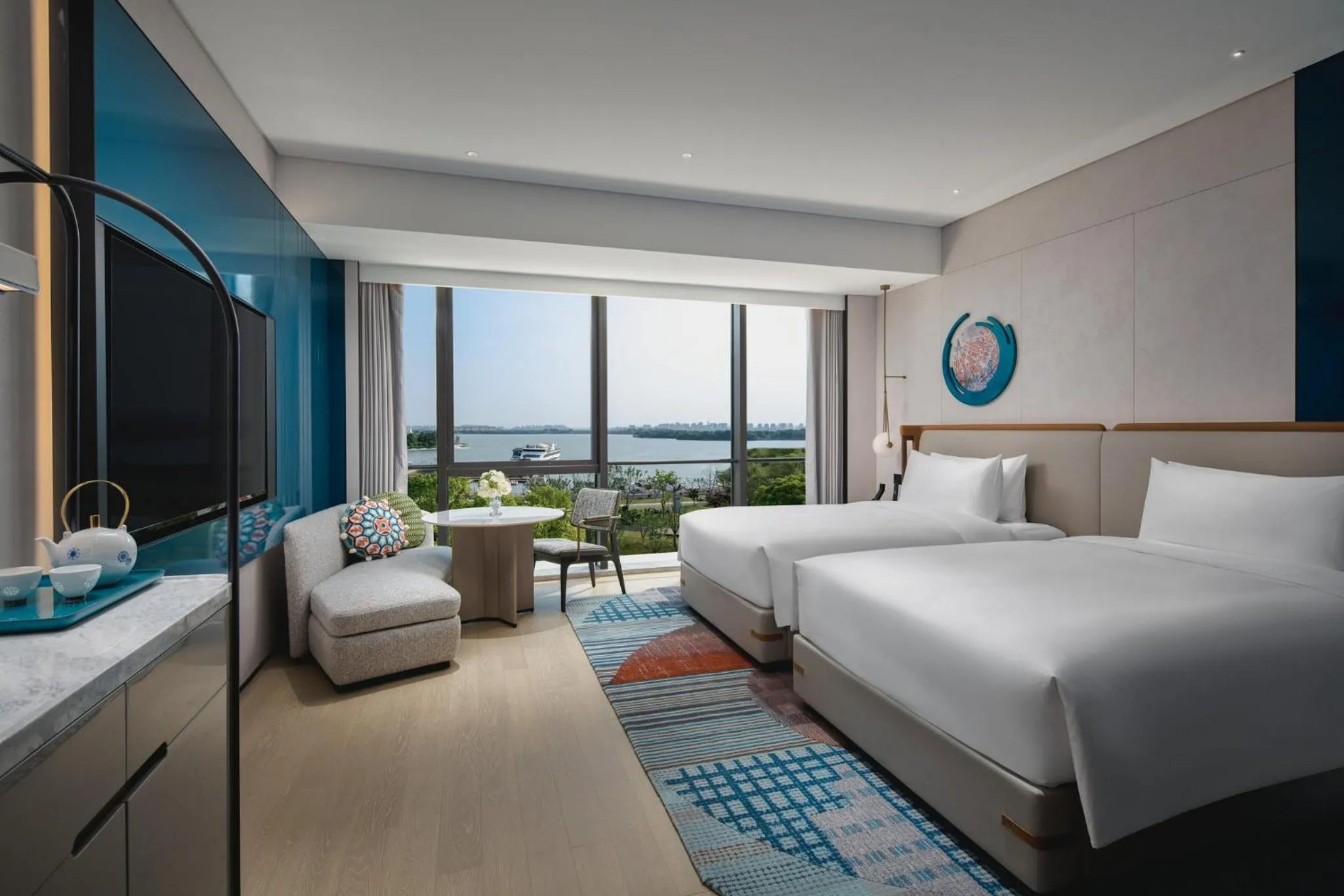 Photo of the whole room, Bed in Hotel Indigo Suzhou Jinji Lake by IHG