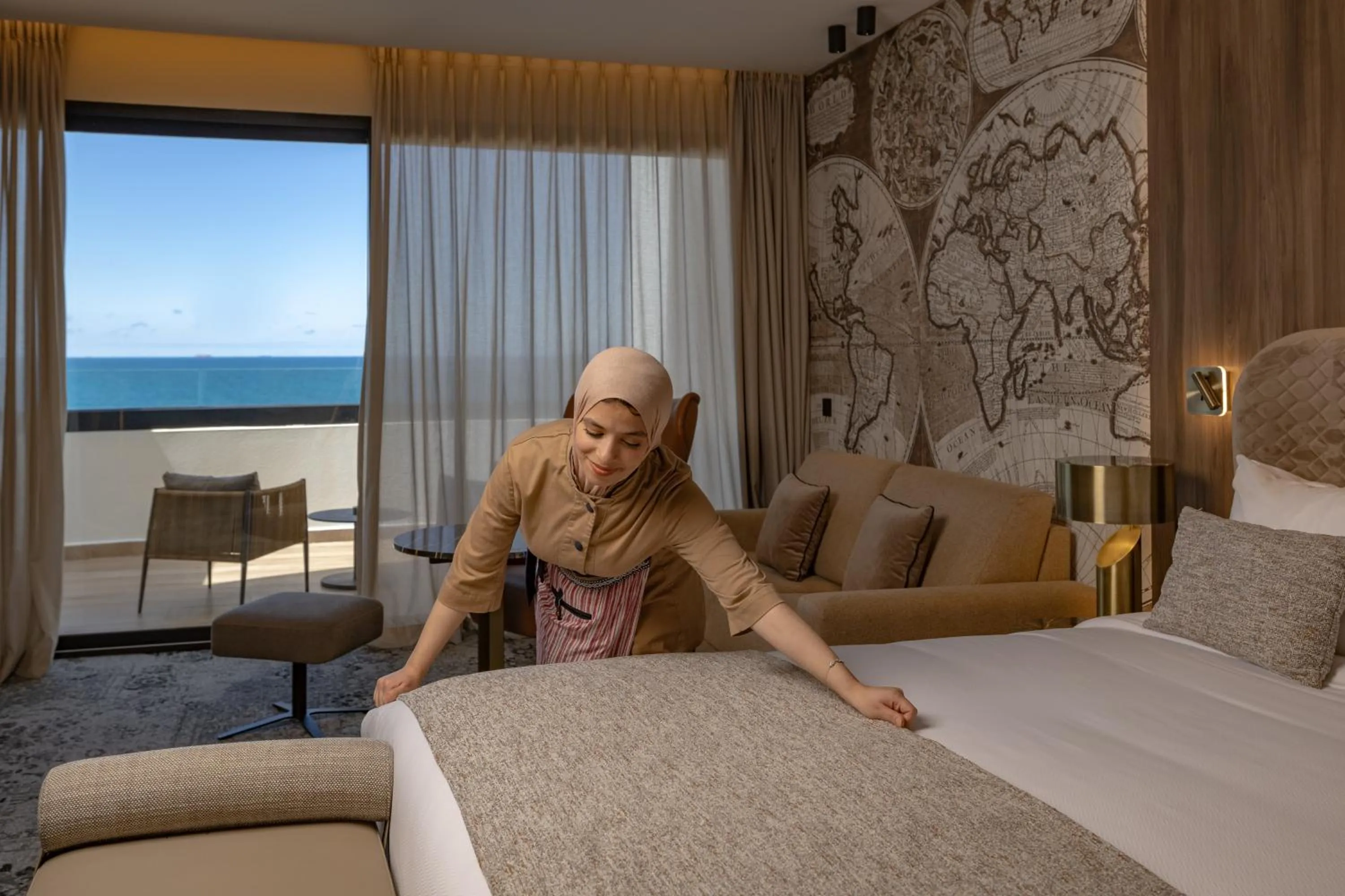 Bed in Idou Malabata Beach and SPA