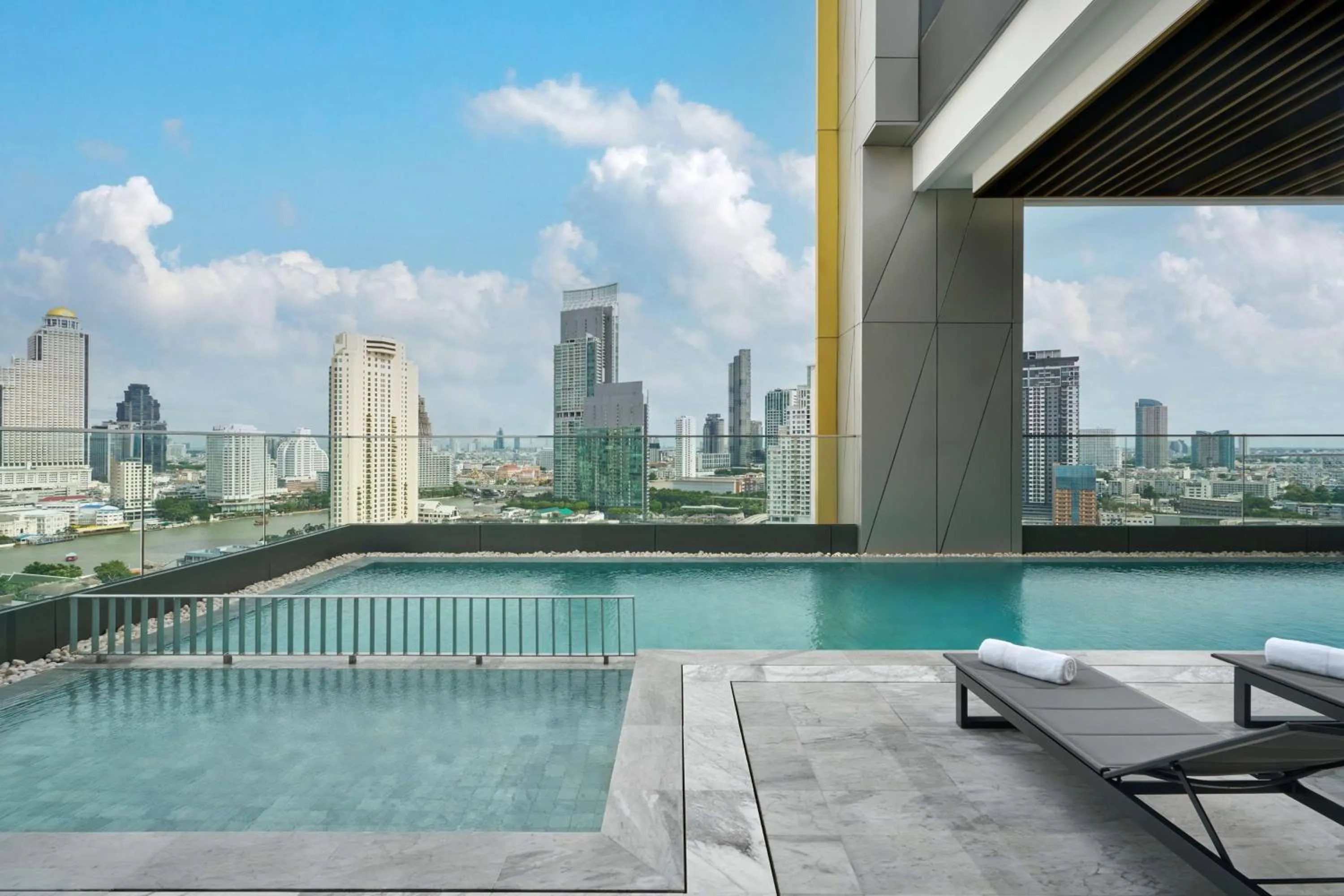 Pool view in Hilton Garden Inn Bangkok Riverside