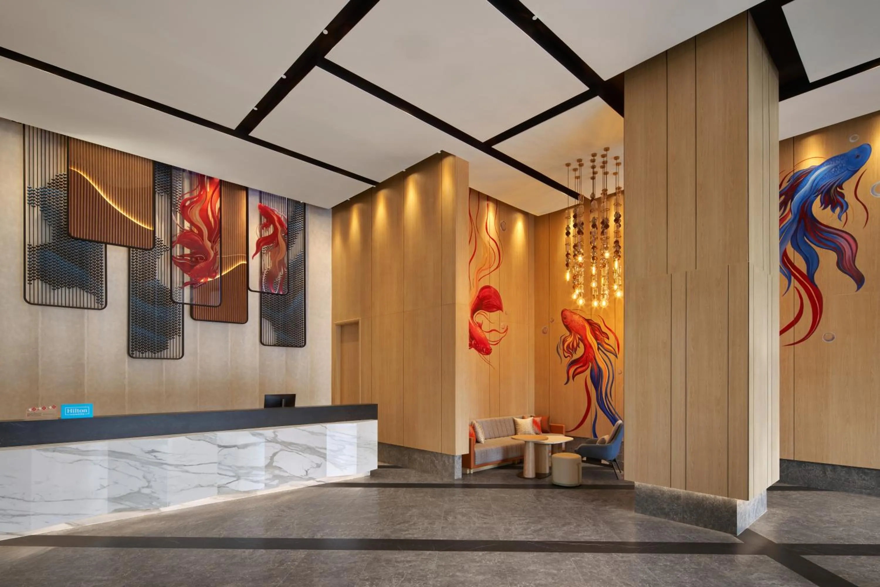 Lobby or reception in Hilton Garden Inn Bangkok Riverside