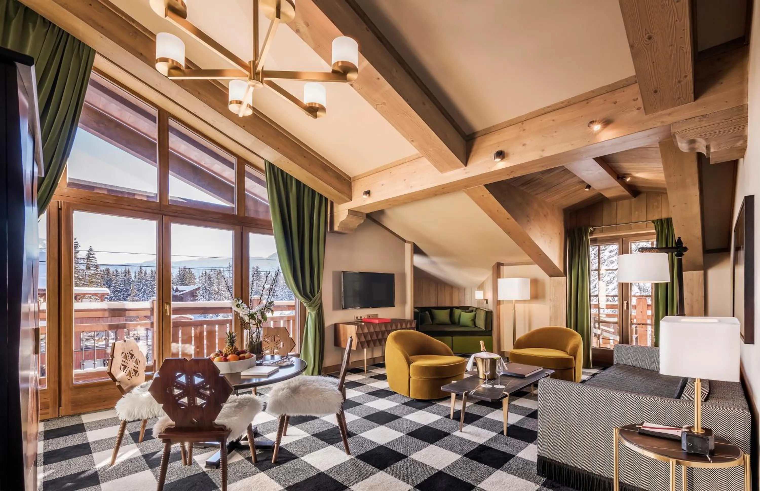 Living room in Apogée Courchevel, Oetker Hotels