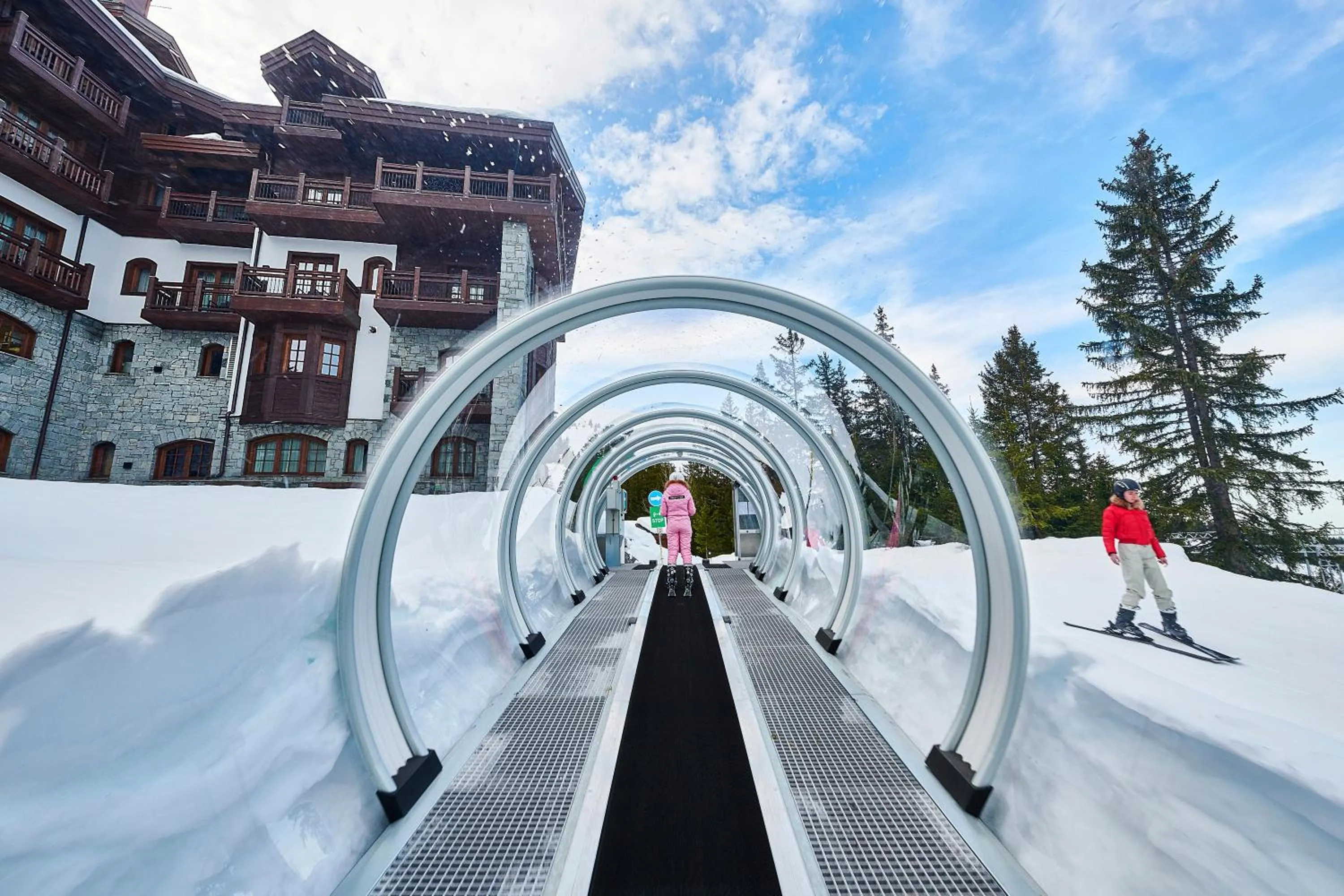 Skiing in Apogée Courchevel, Oetker Hotels