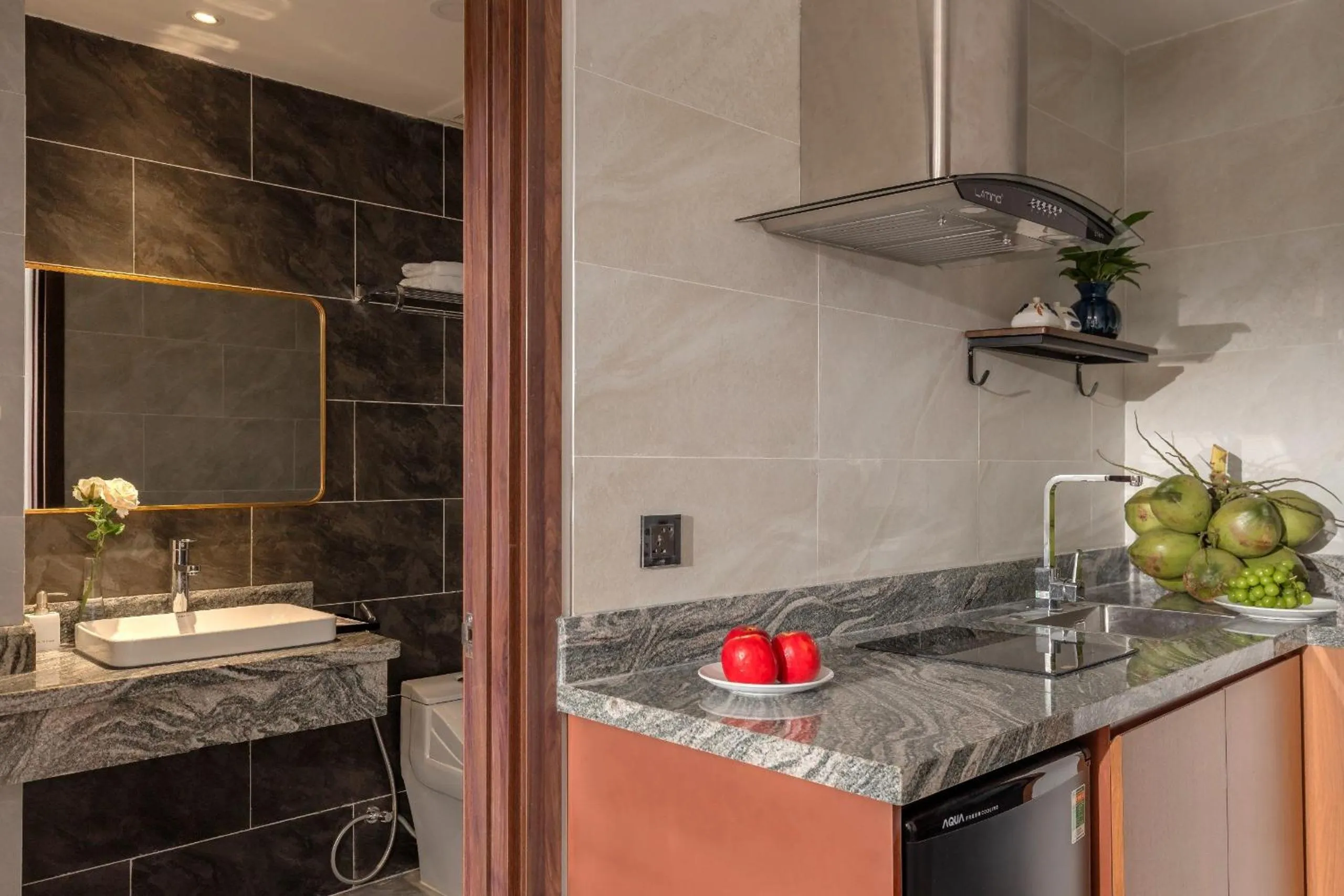 Kitchen or kitchenette in VieLa Apartment Nha Trang