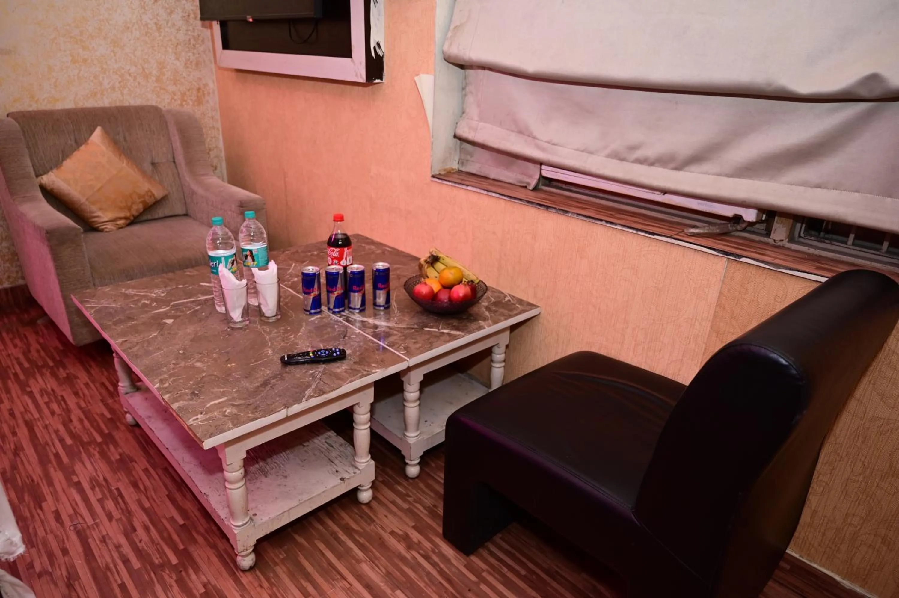 Seating area in Hotel Krishna Pride