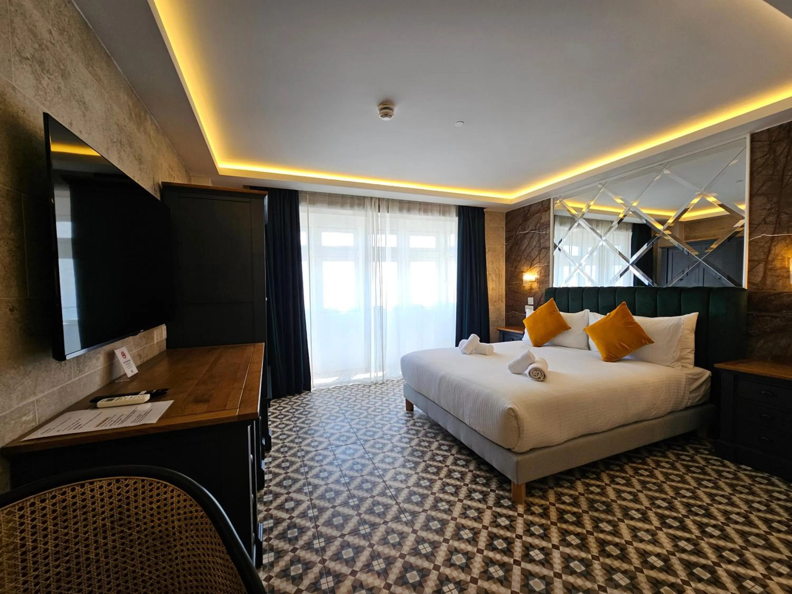 Bed in Balcony Hotel