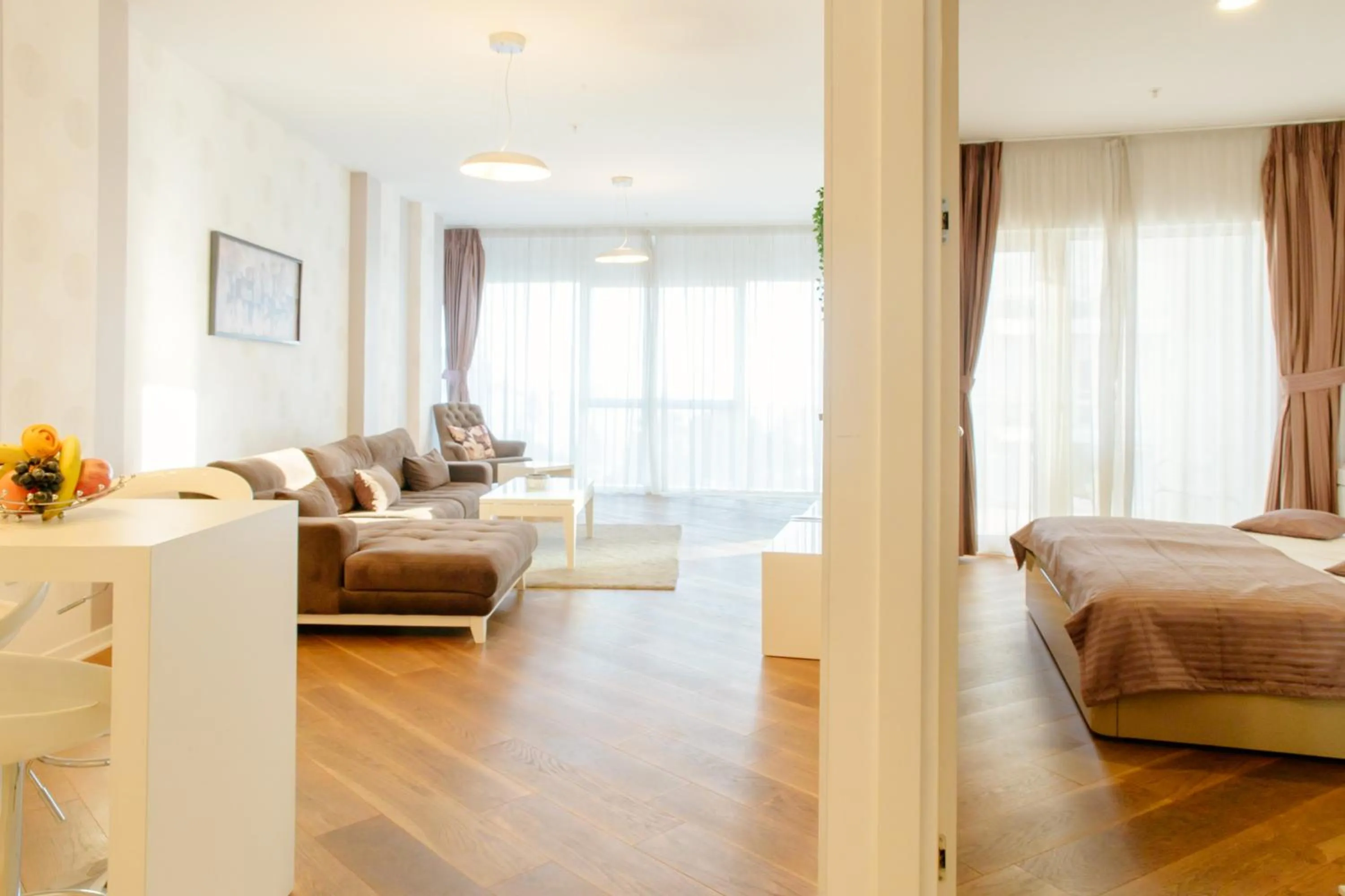 Bathroom, Bed in Hotel Tre Canne