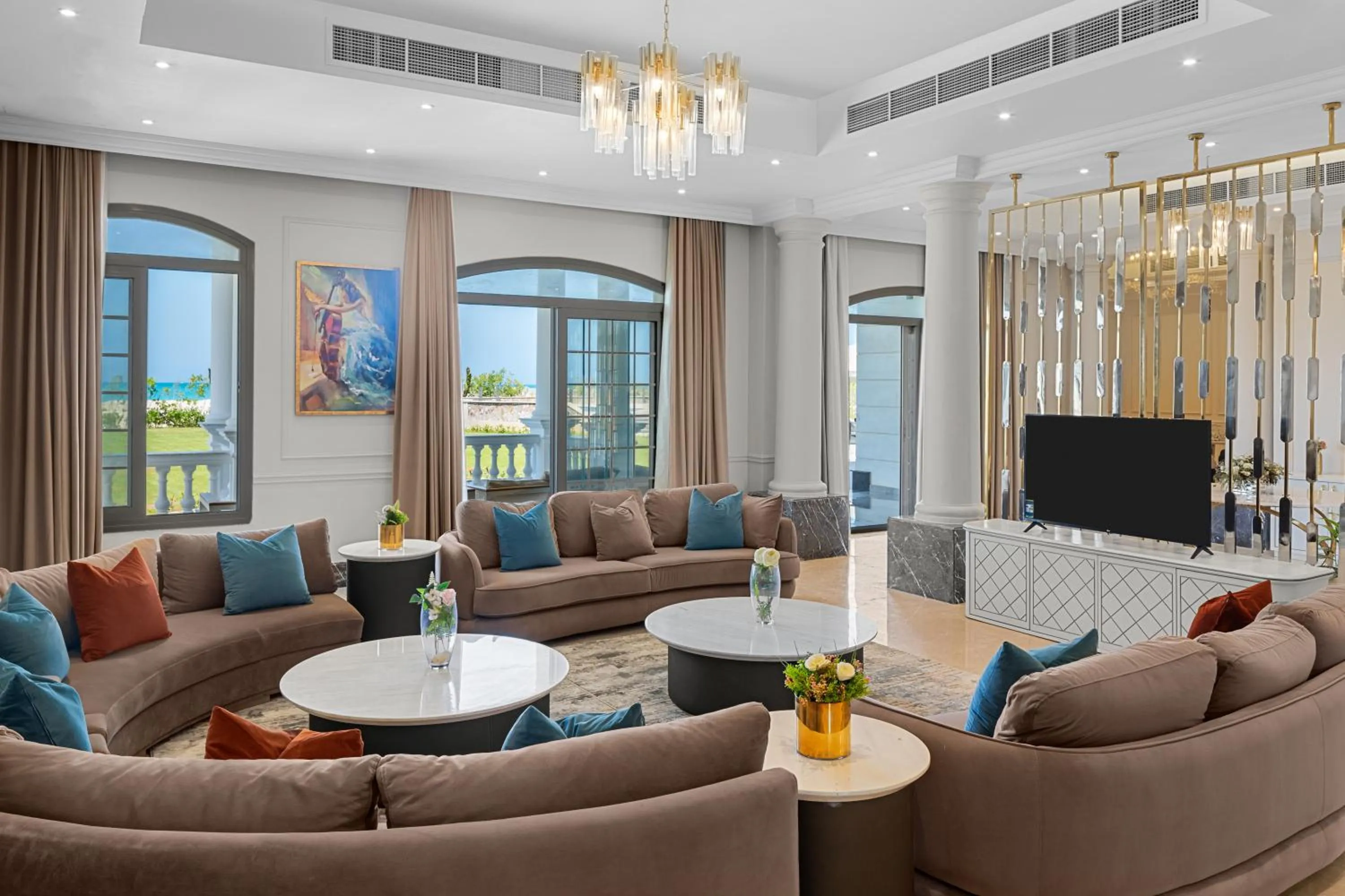 Seating area in Gewan Palace New Alamein