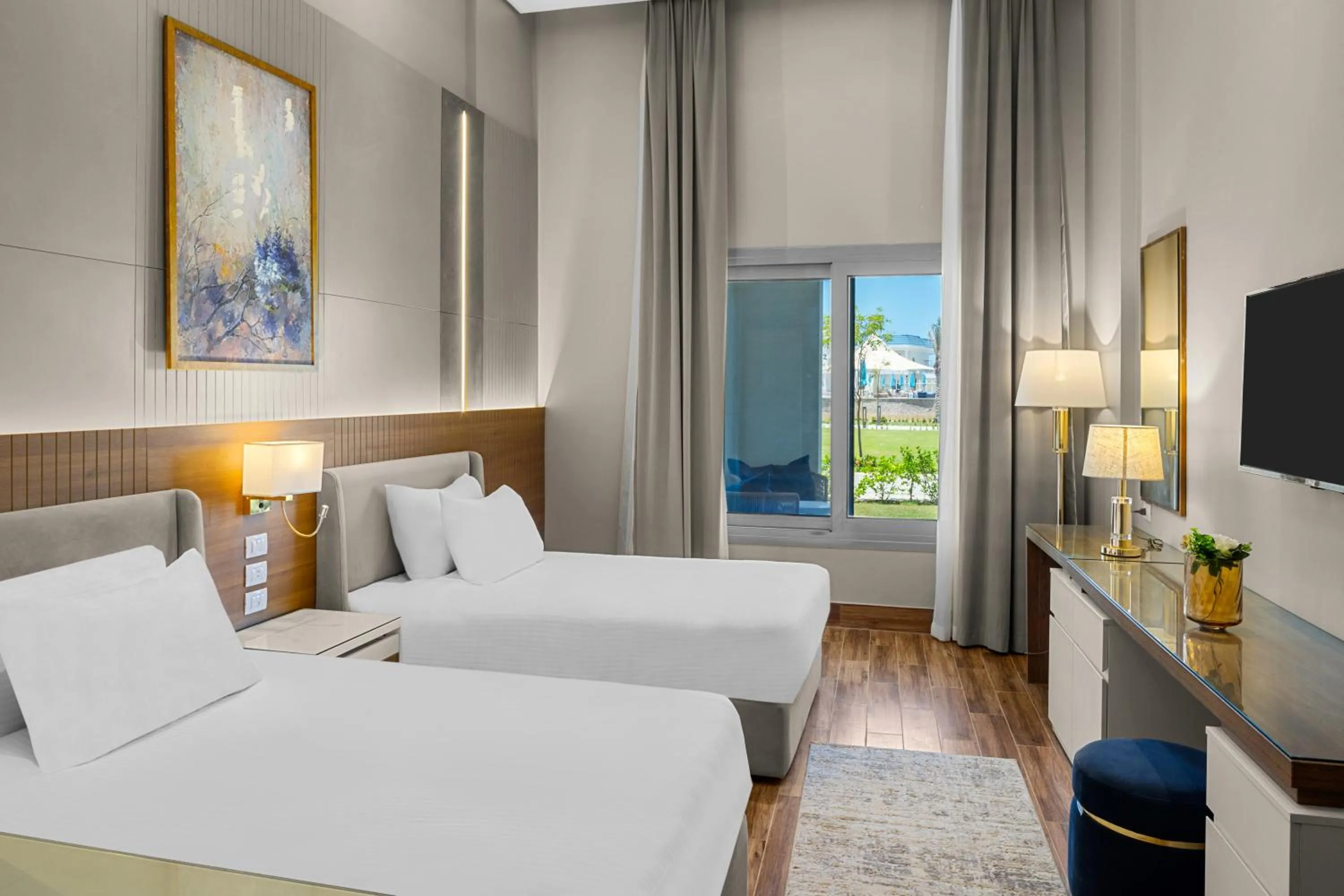 Bedroom, Bed in Gewan Palace New Alamein