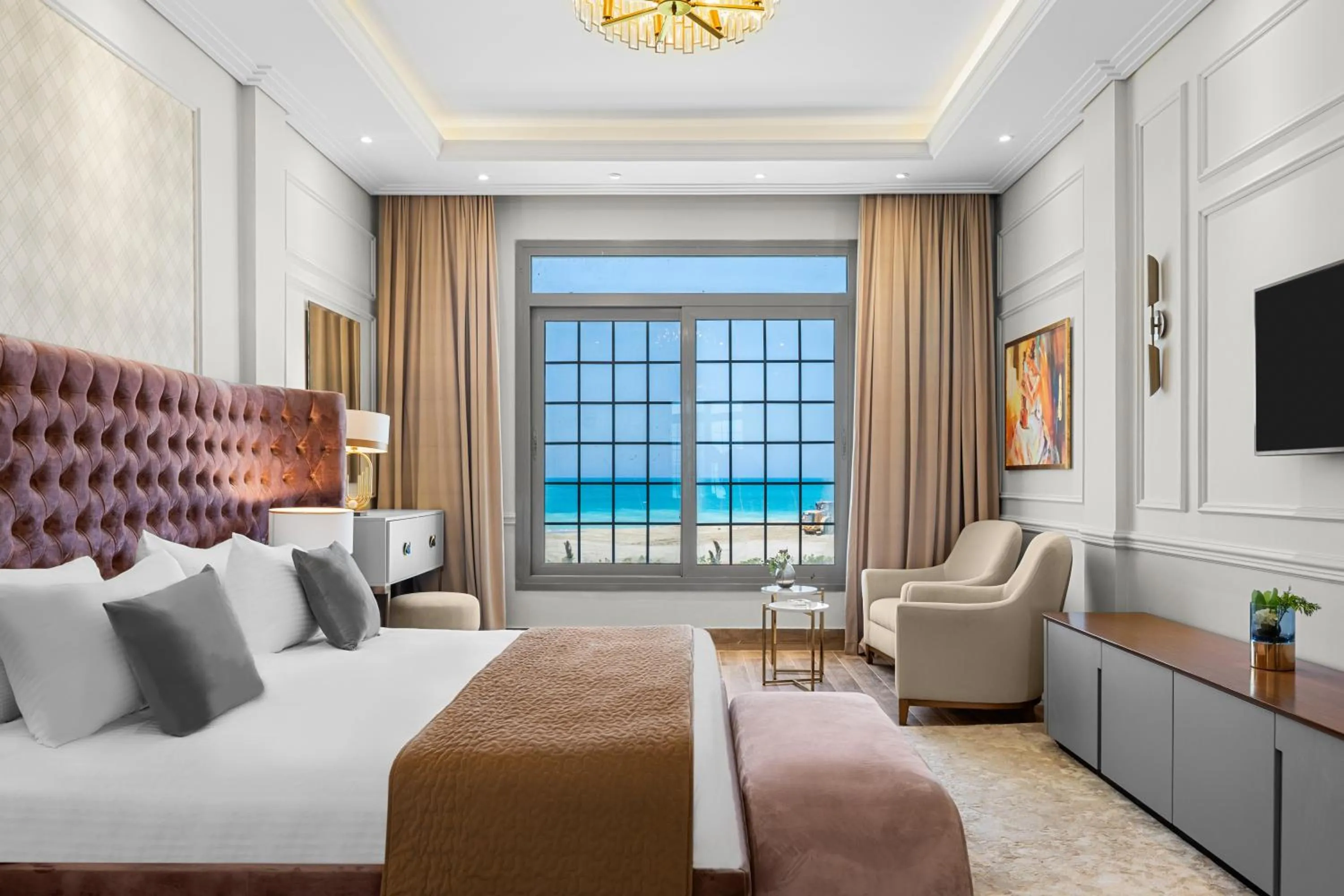 Sea view, Bed in Gewan Palace New Alamein