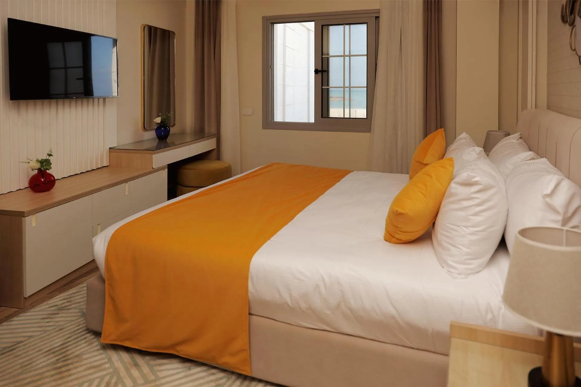 Bedroom, Bed in Gewan Palace New Alamein