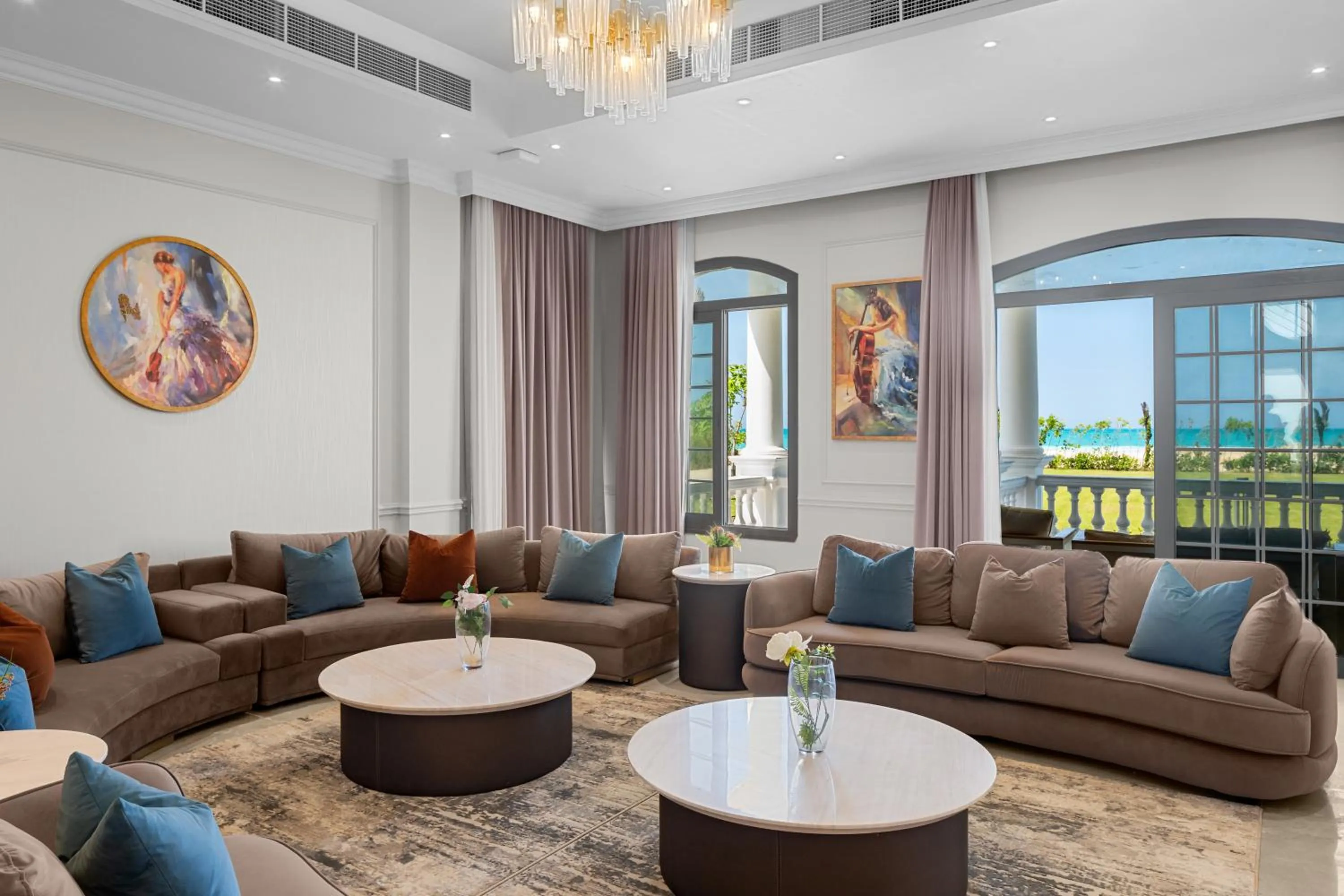 Seating area in Gewan Palace New Alamein