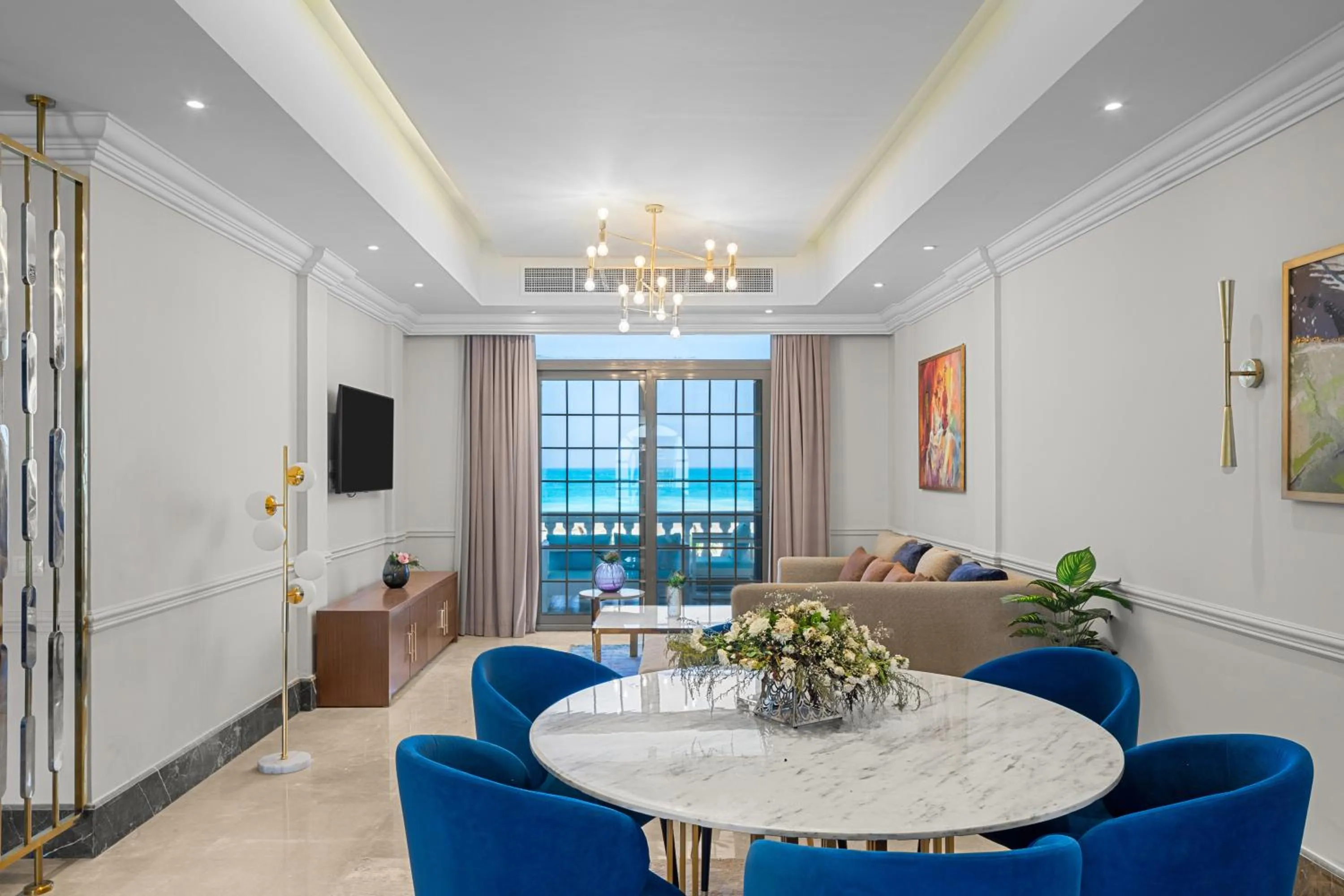 Seating area in Gewan Palace New Alamein