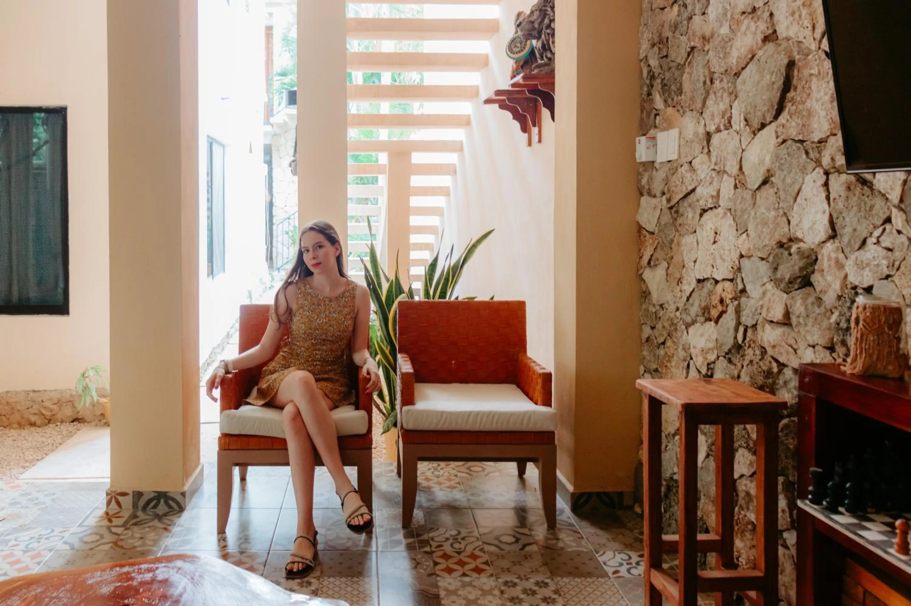 Communal lounge/ TV room in Hotel Tunich Naj & Hostal