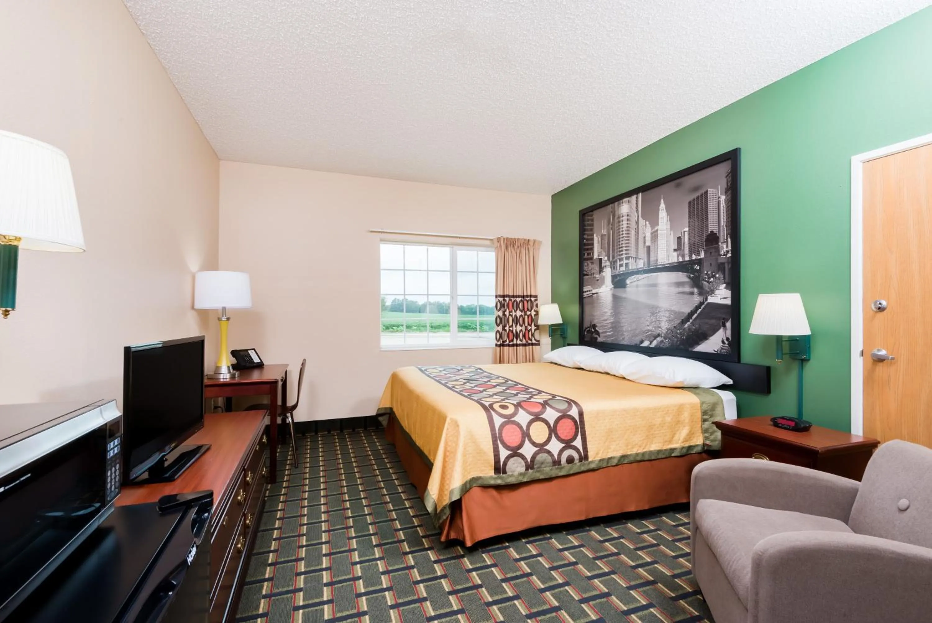 Photo of the whole room, Bed in Super 8 by Wyndham Mt. Carmel IL