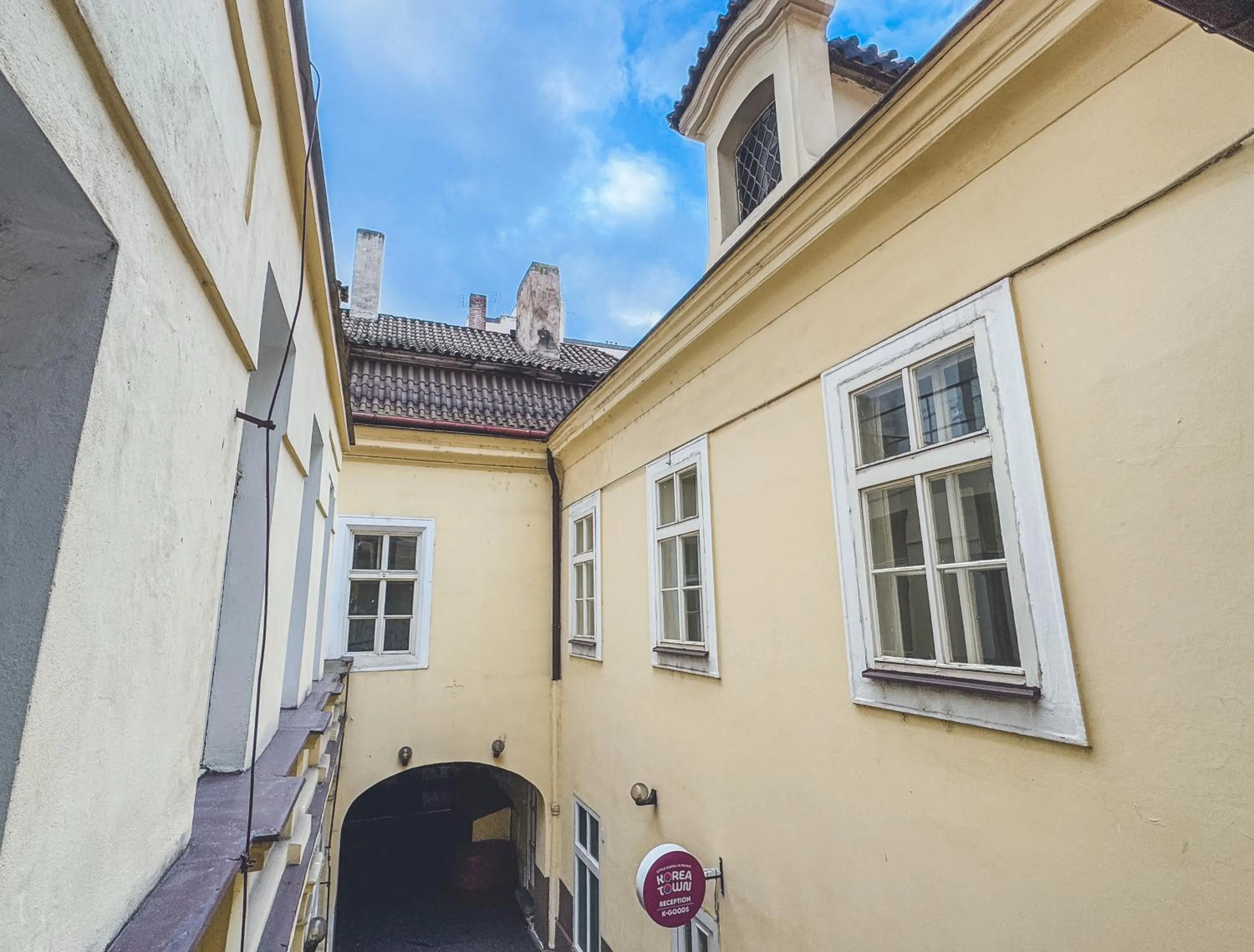 Inner courtyard view in Korea town