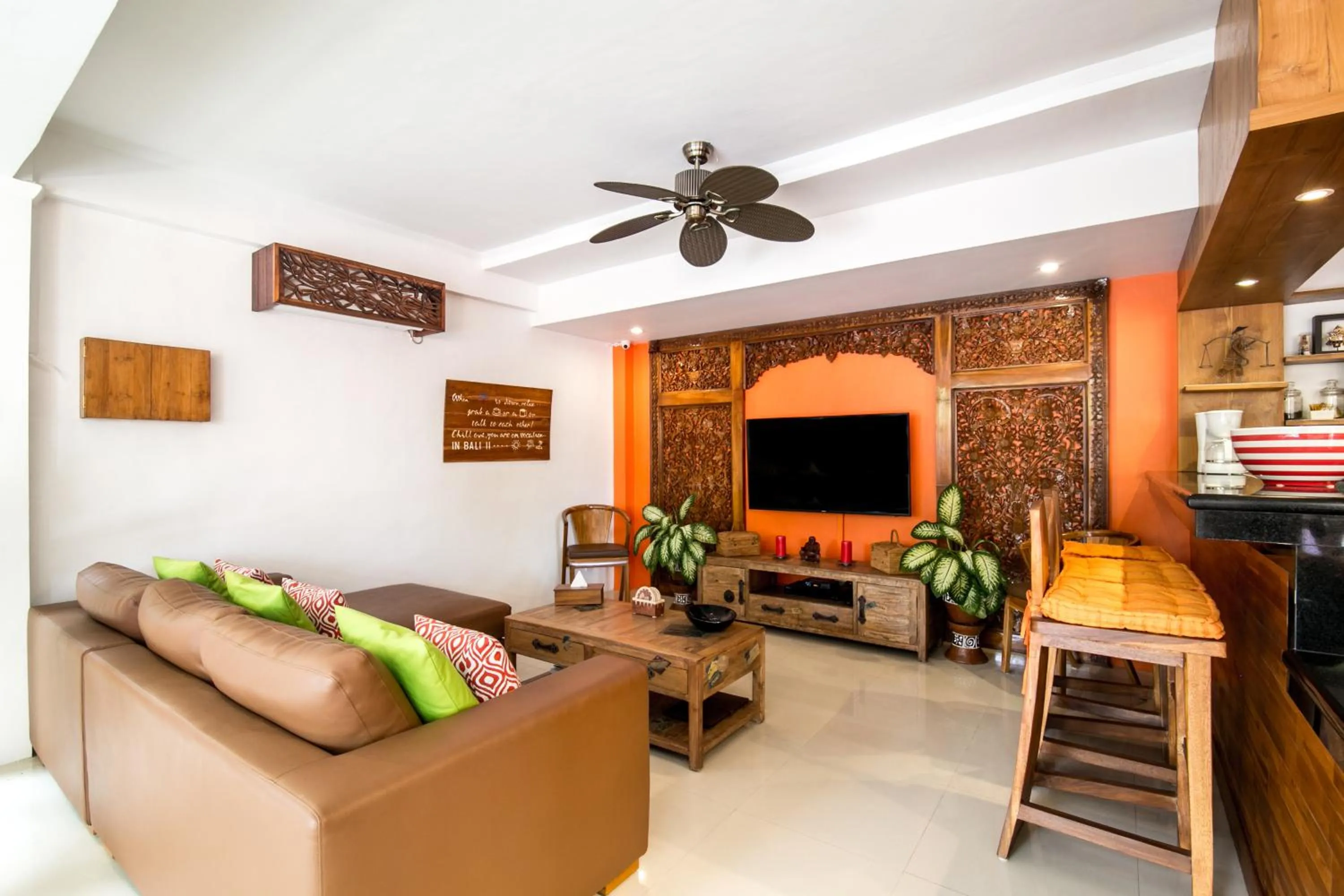 Communal lounge/ TV room in CASA MIMBA - Seaview Private Pool Villa Padangbai