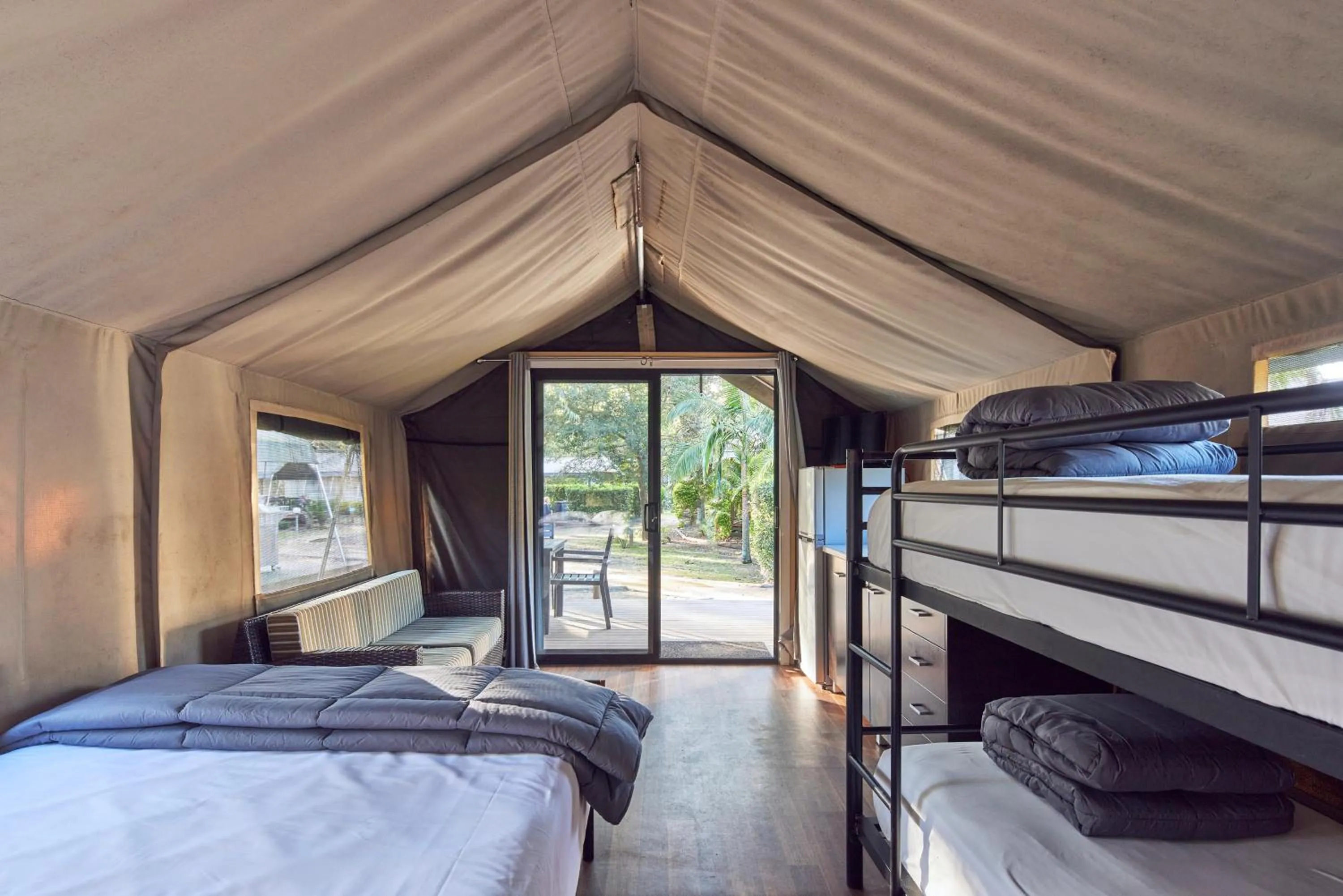 Bed in NRMA Ocean Beach Holiday Resort