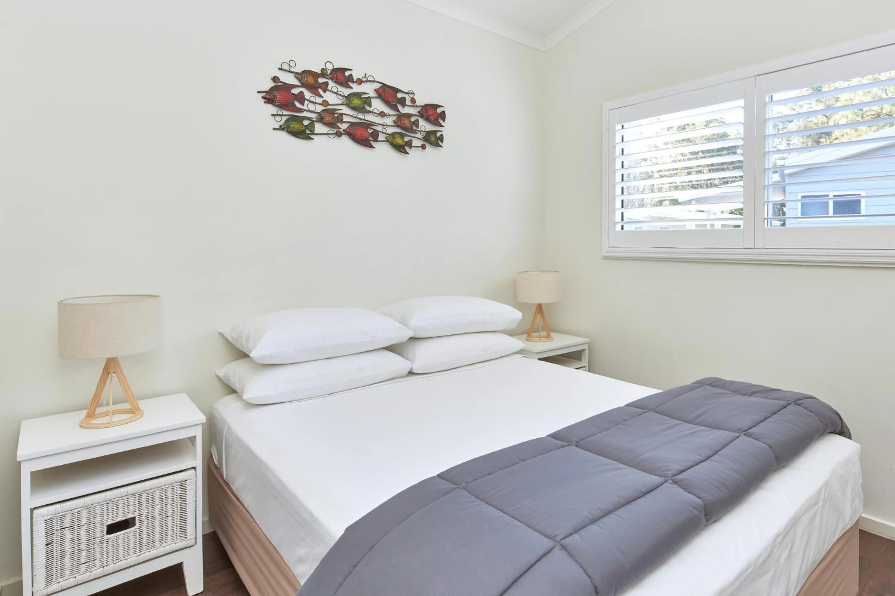 Bed in NRMA Ocean Beach Holiday Resort