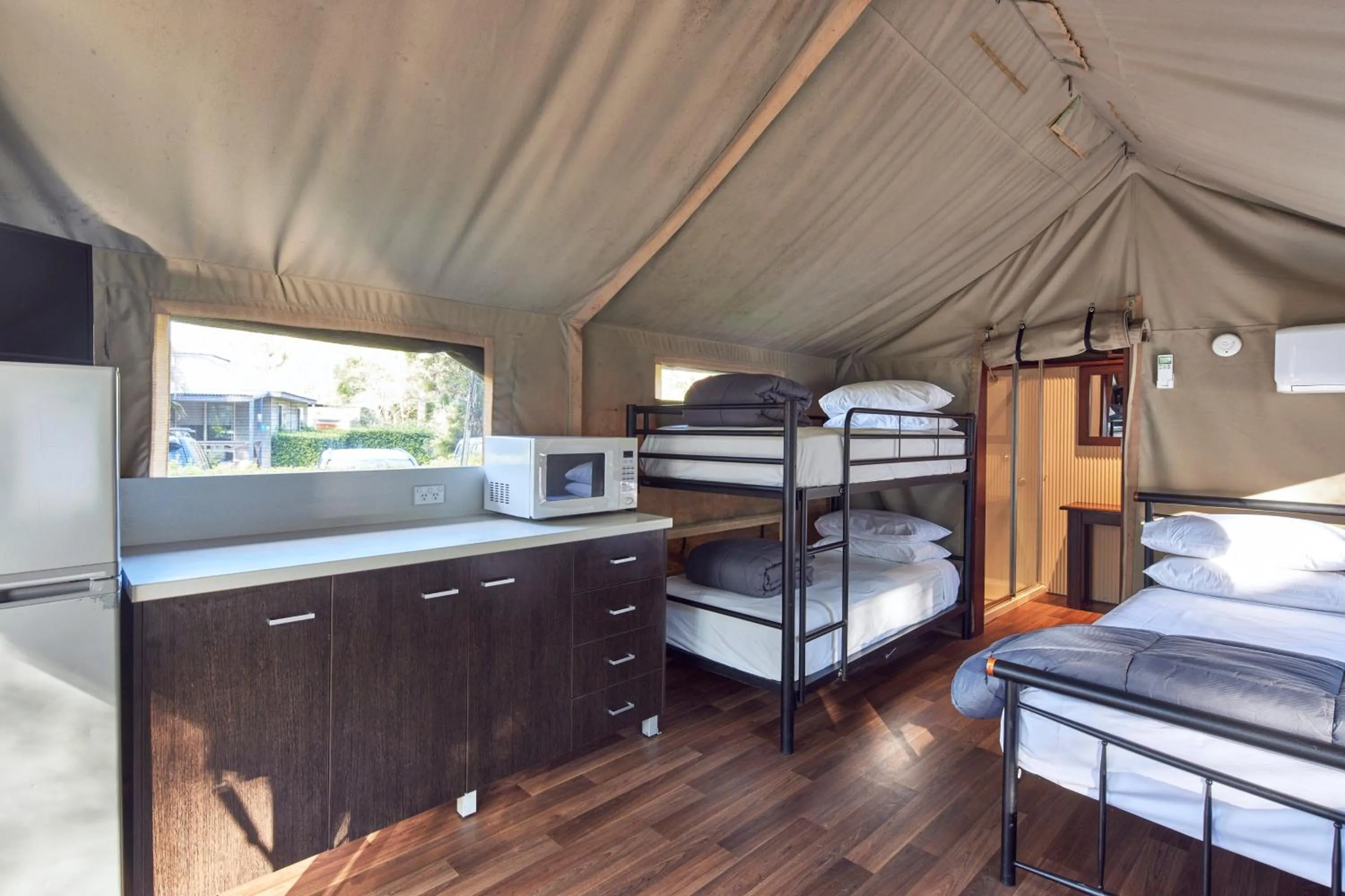 Bed in NRMA Ocean Beach Holiday Resort